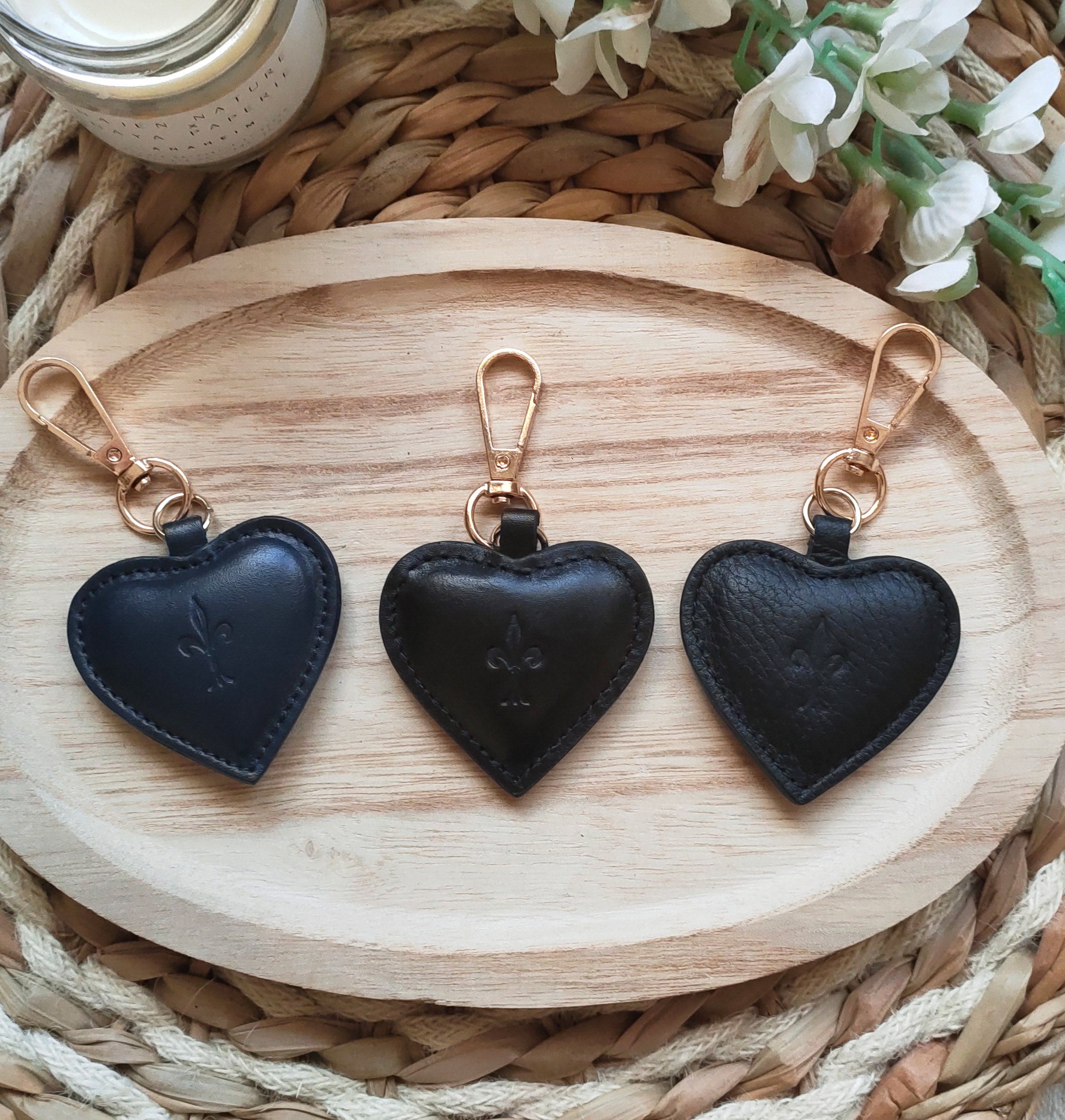 Black Shades Heart Key Rings