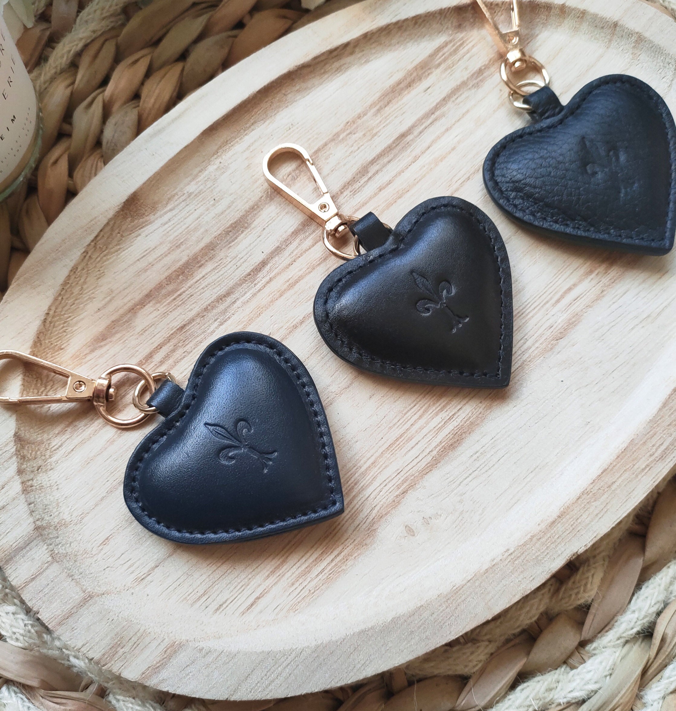 Black Shades Heart Key Rings