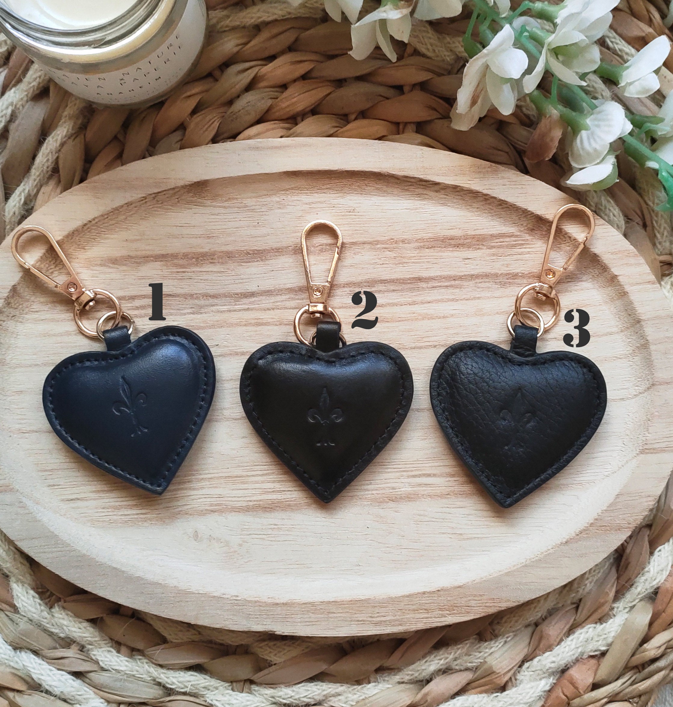 Black Shades Heart Key Rings