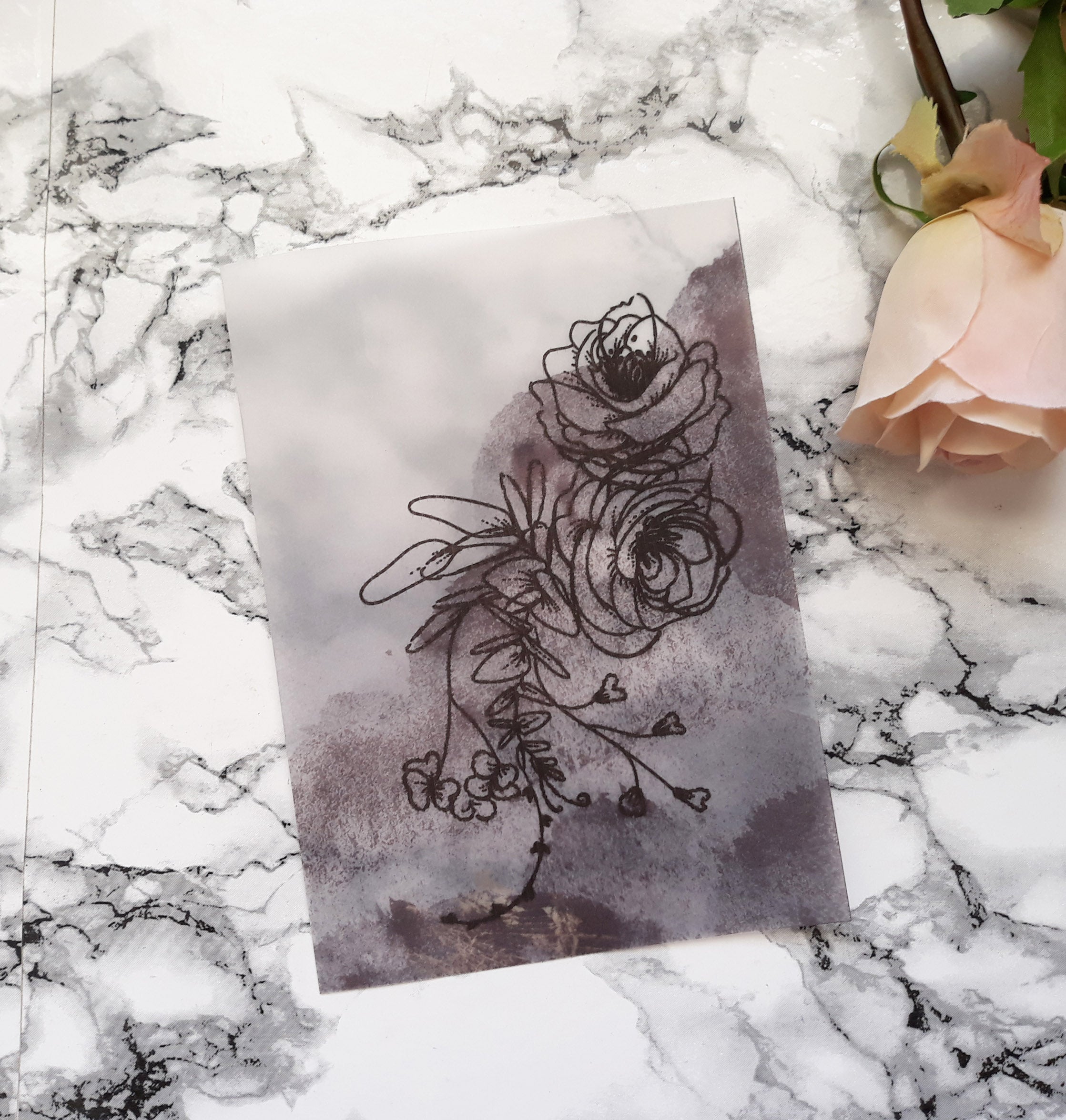 Vellum Frosted Flowers Dashboard - Naya Paperie