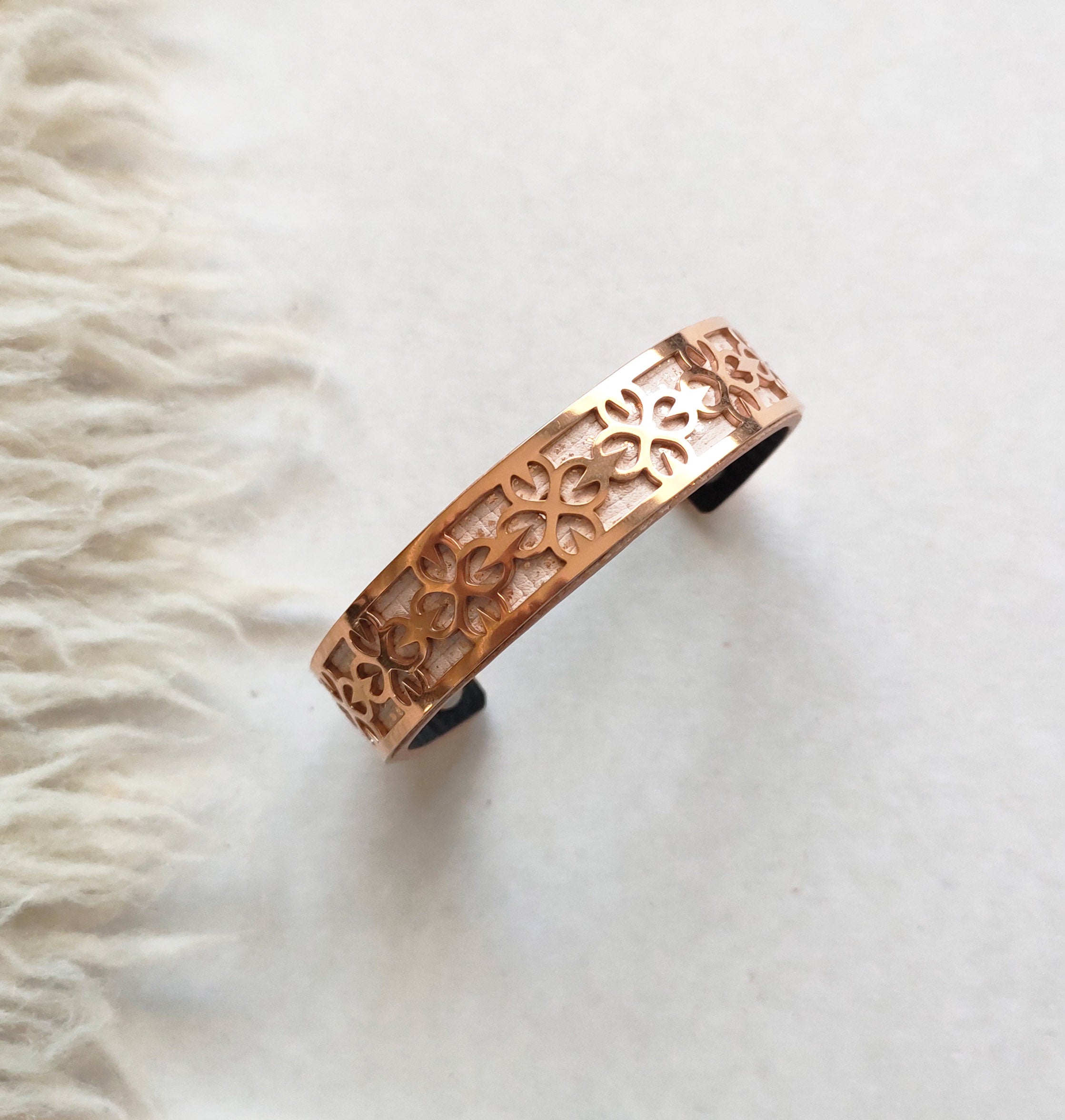 Marocco Cuff, 15mm wide, Rose Gold finish - Naya Paperie