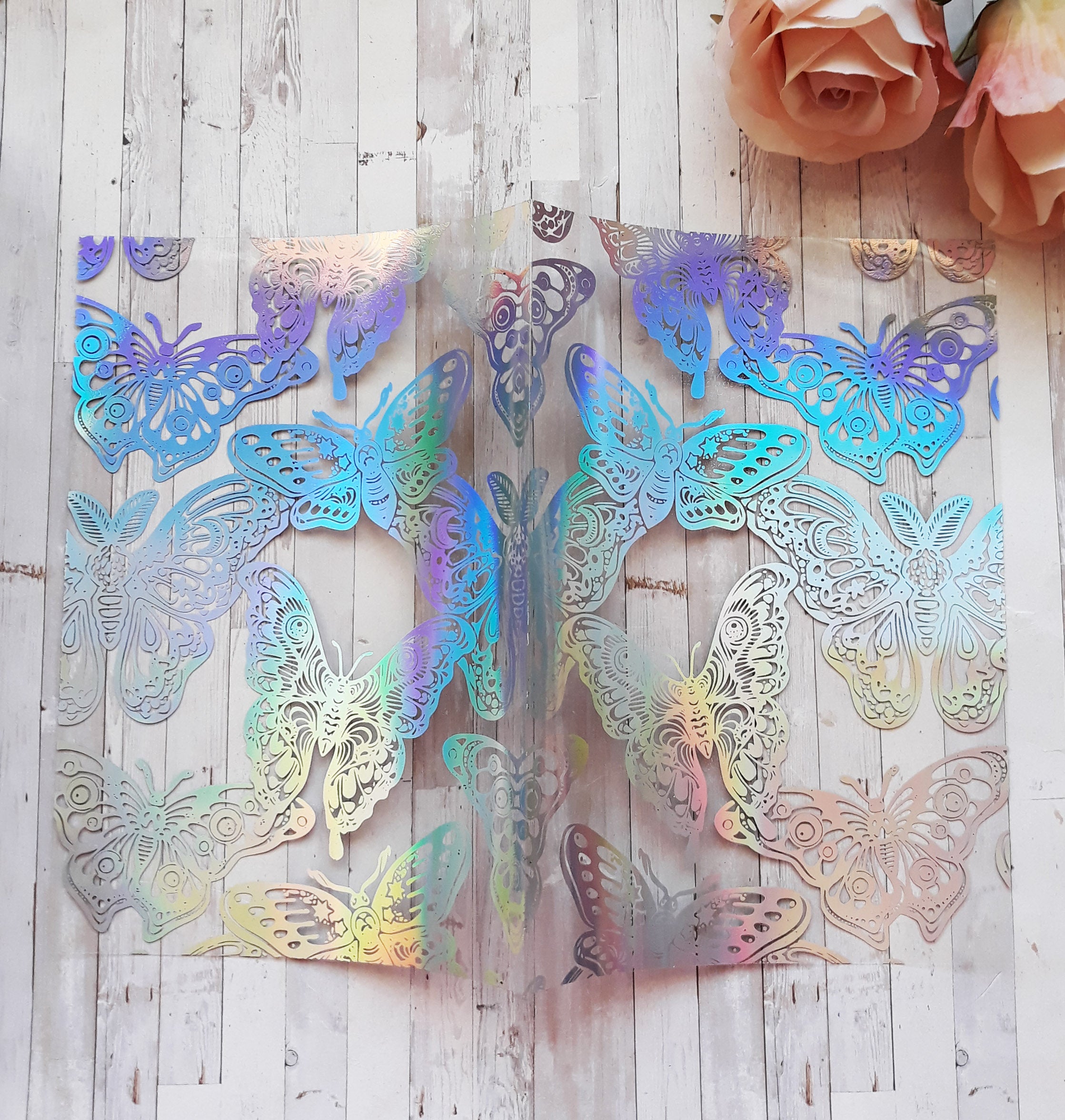 Acetate Foiled Moths-Butterfly Dashboard - Naya Paperie