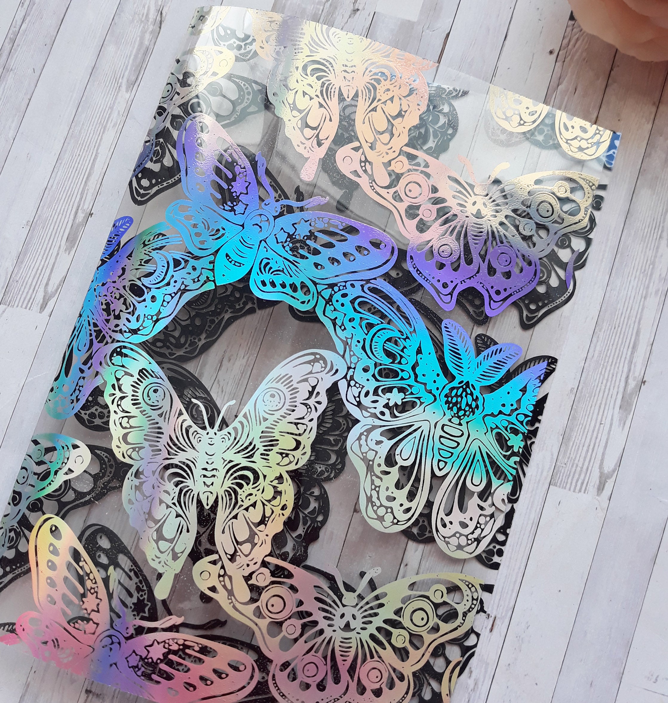 Acetate Foiled Moths-Butterfly Dashboard - Naya Paperie