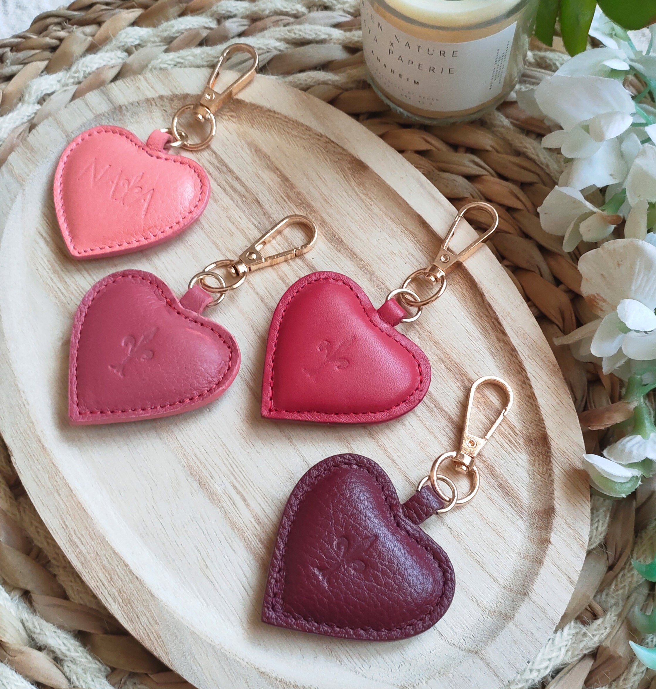 Red/Orange Shades Heart Key Rings