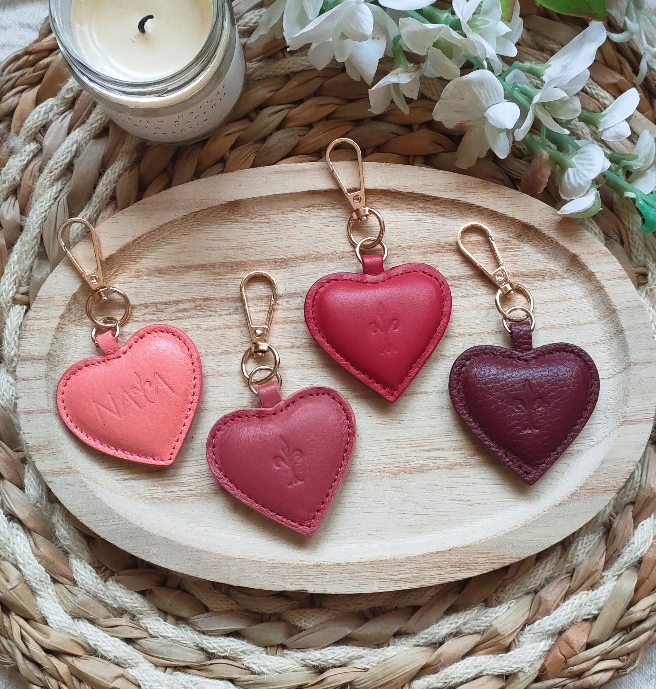 Red/Orange Shades Heart Key Rings