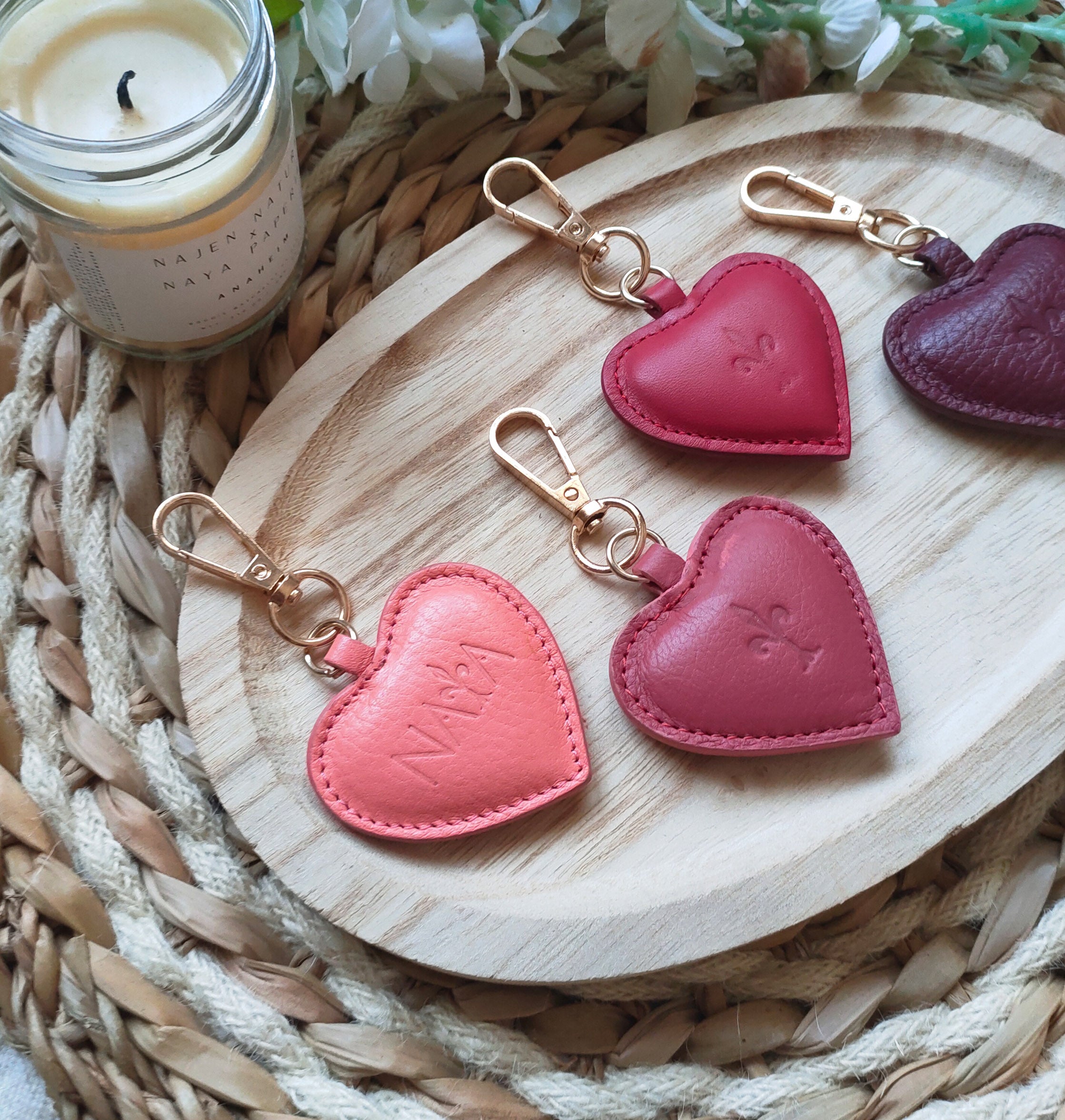 Red/Orange Shades Heart Key Rings