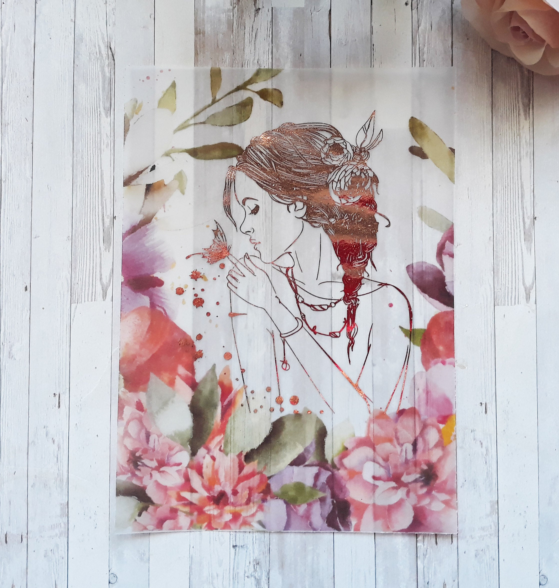 Vellum Foiled Rosey Planner Dashboard - Naya Paperie