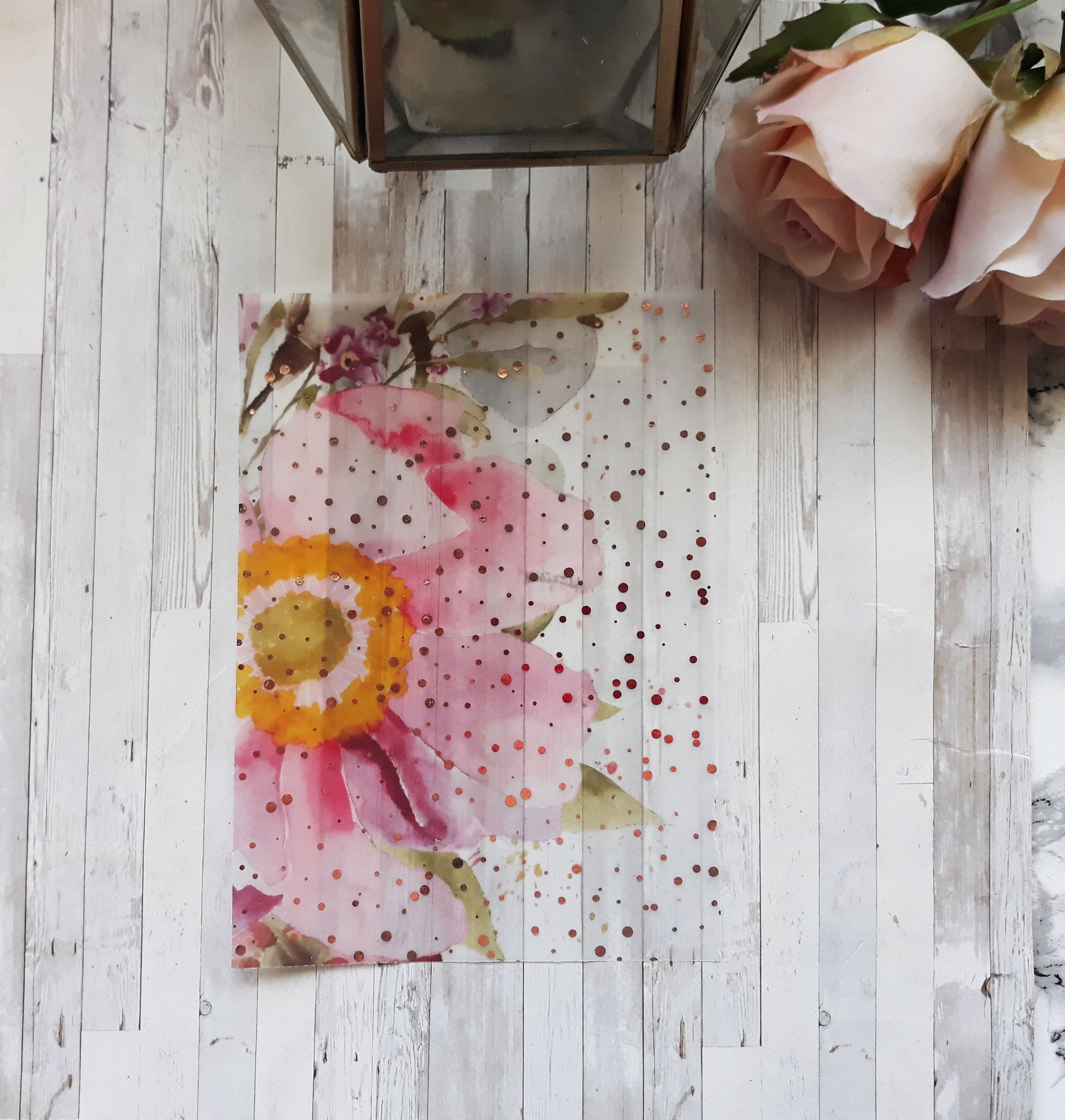 Vellum Foiled Rosey Planner Dashboard - Naya Paperie