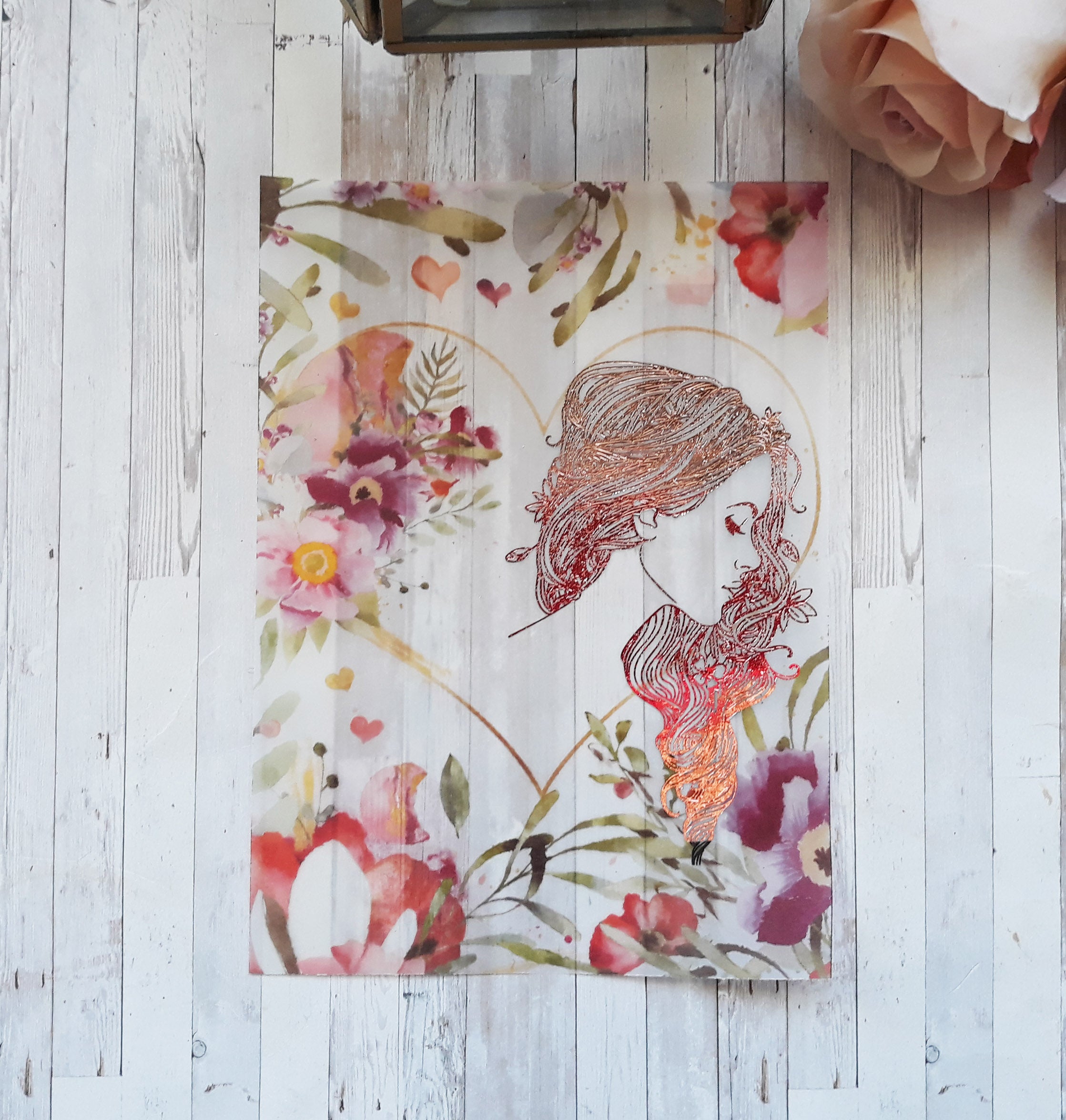 Vellum Foiled Rosey Planner Dashboard - Naya Paperie