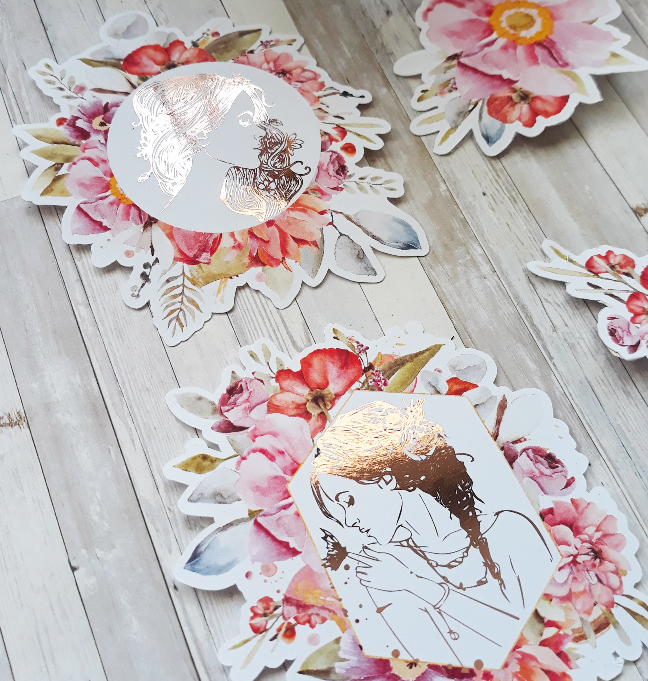 Rosey Collection Die Cuts Foiled - Naya Paperie