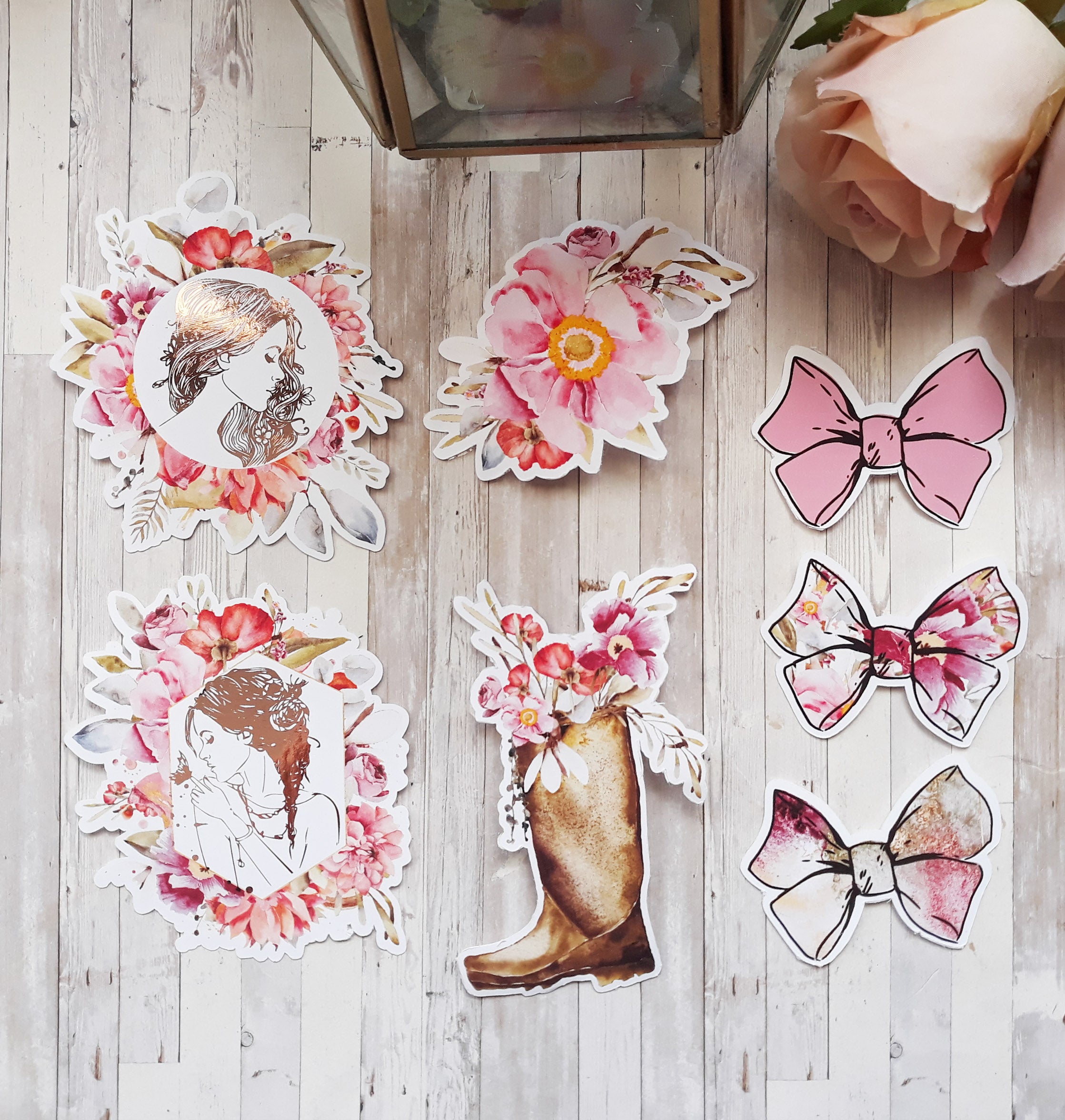 Rosey Collection Die Cuts Foiled - Naya Paperie