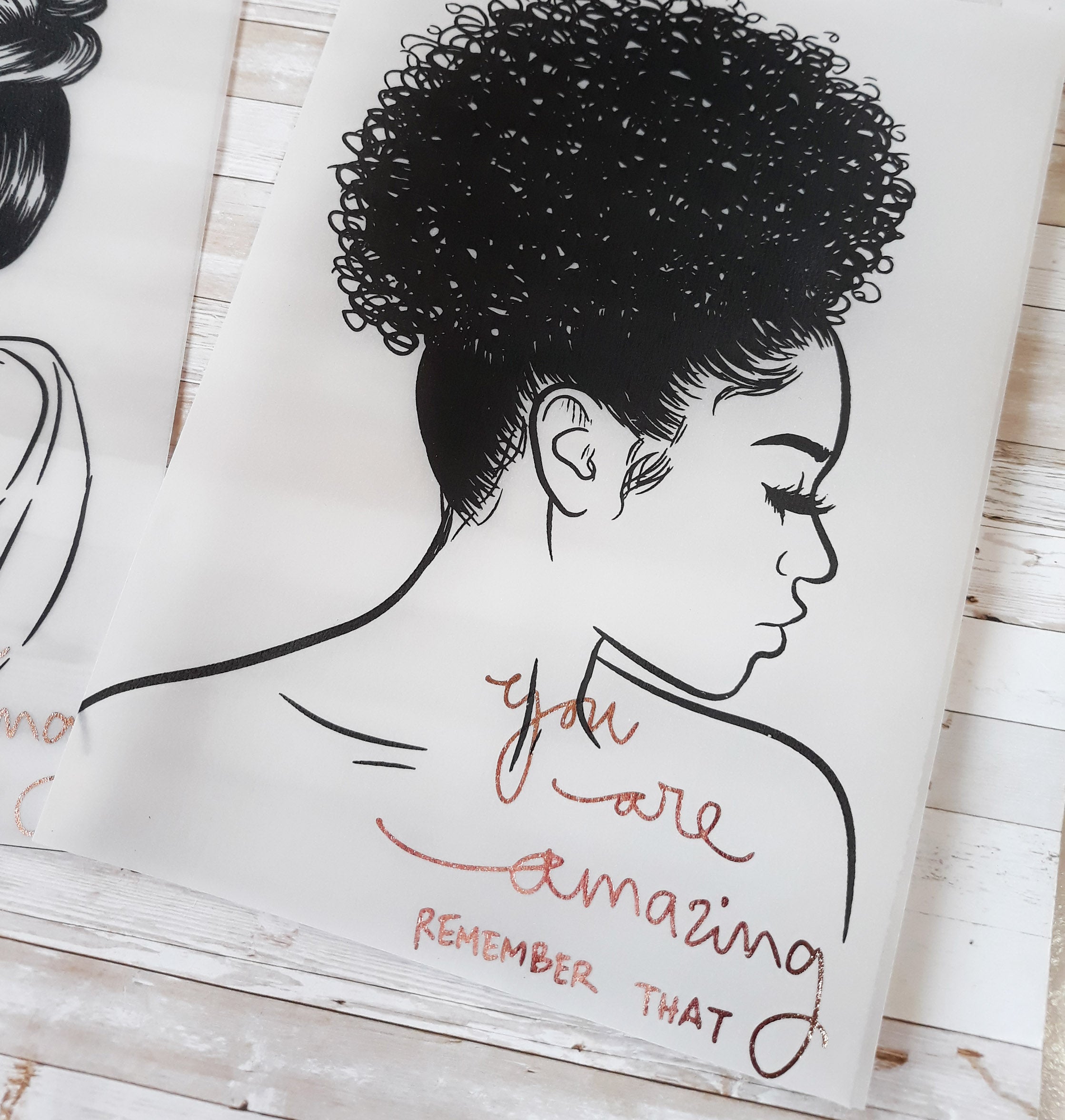 Vellum Foiled Amazing Girl Planner Dashboard (Dark Skin) - Naya Paperie