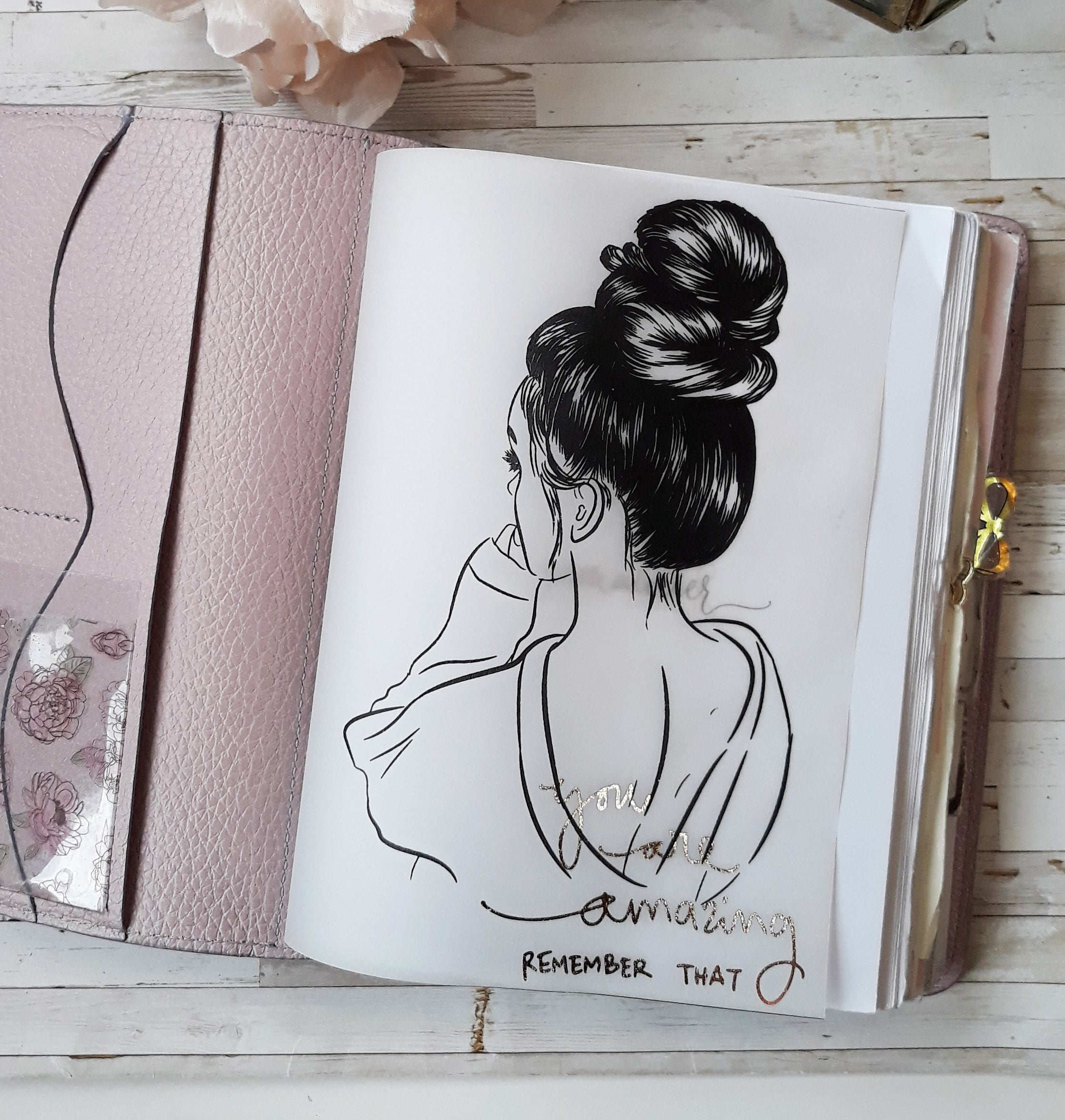 Vellum Foiled Amazing Girl Planner Dashboard (Dark Skin) - Naya Paperie