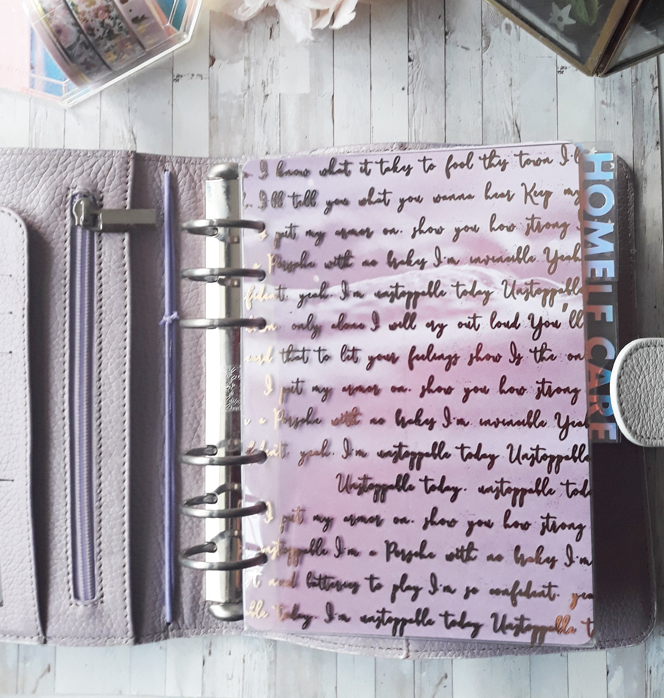 CUSTOM Acetate Foiled "Lyrics" Dashboard - Naya Paperie