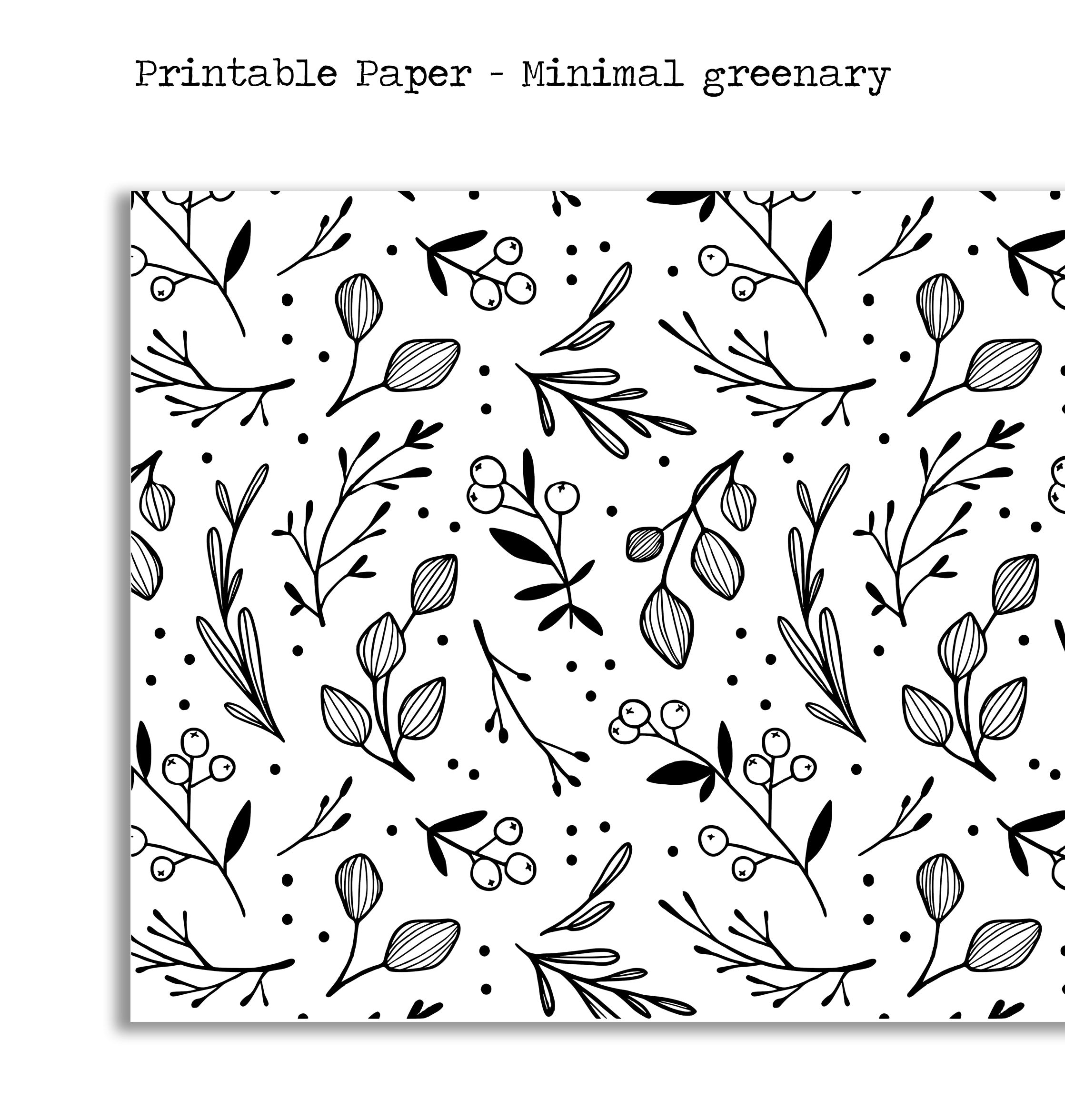 Minimal Greenary - Printable Paper - Naya Paperie