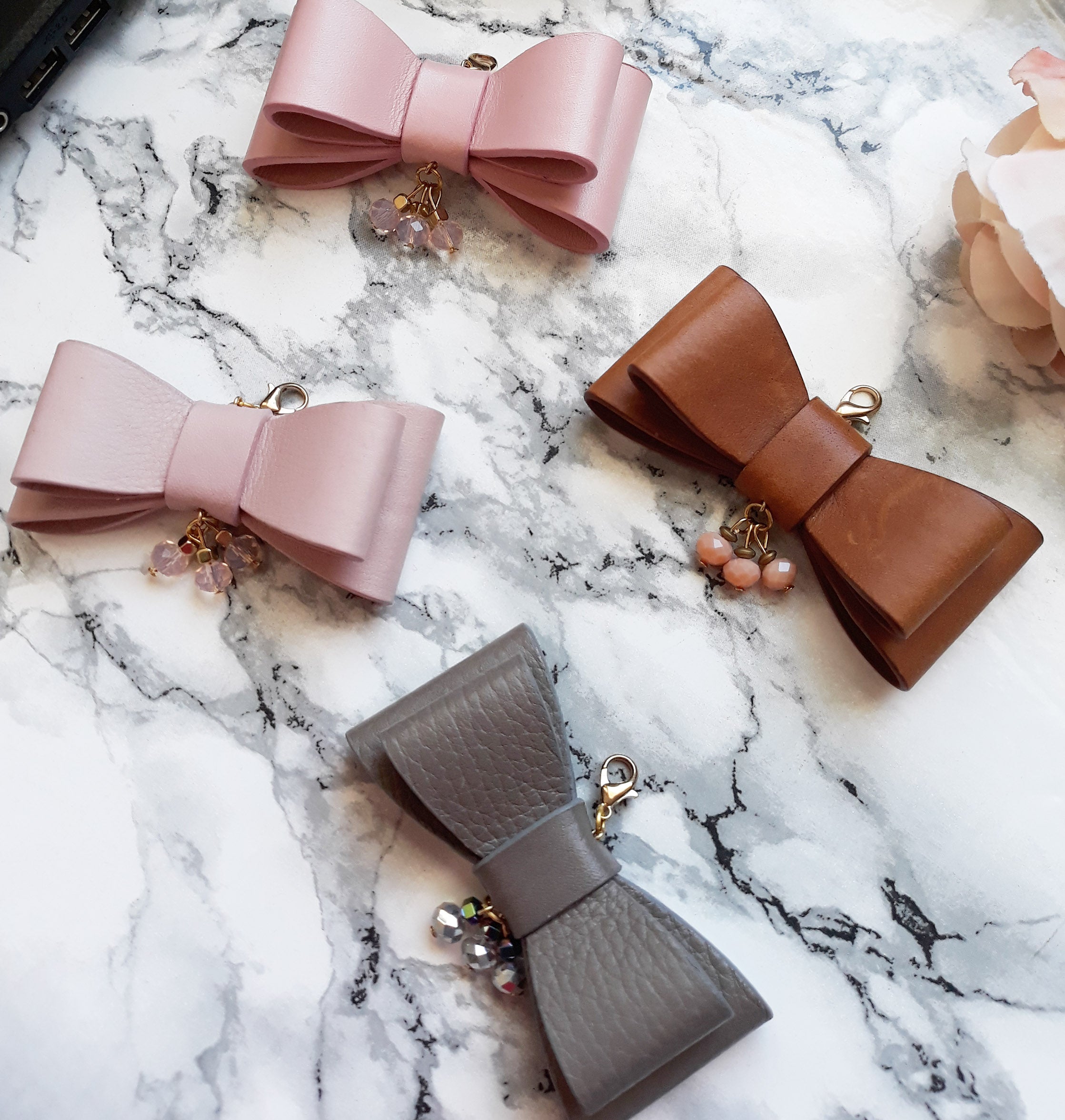 Leather Bow Planner Charm - Naya Paperie