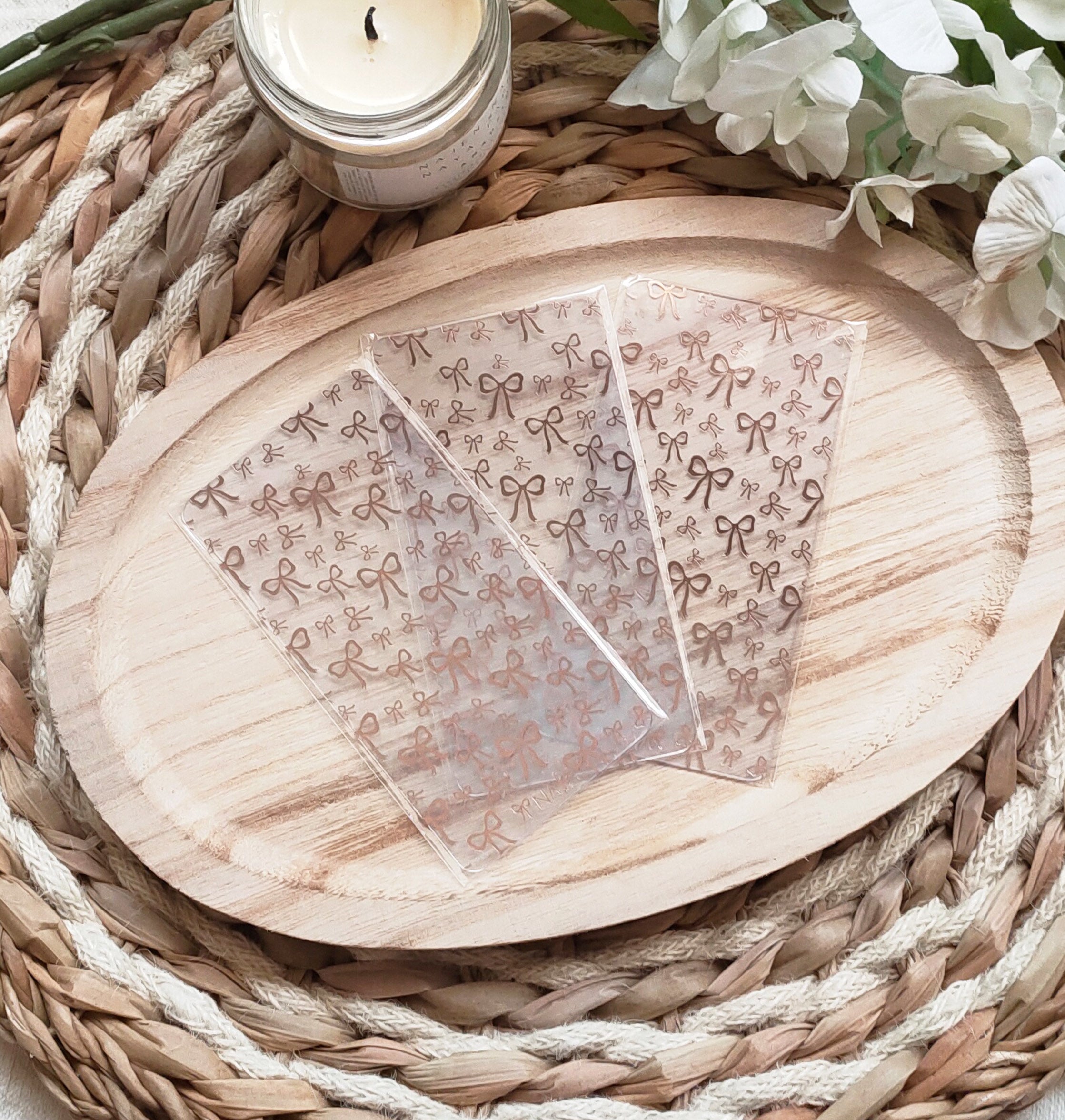 Rose Gold bows exclusive washi card