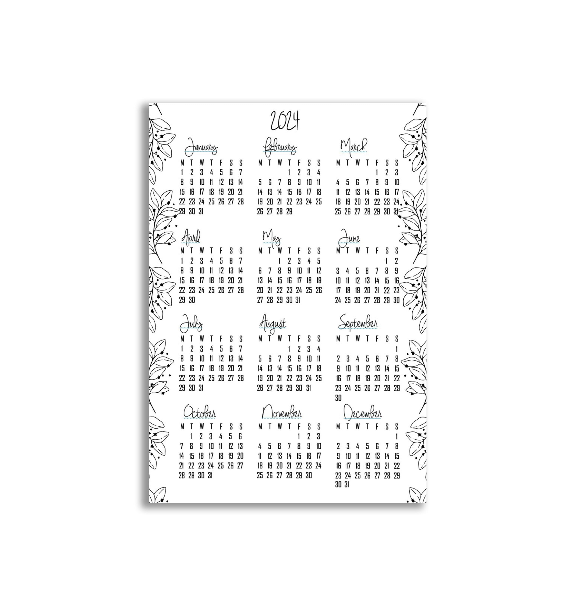 Calendar 2024 - Printable Dashboard