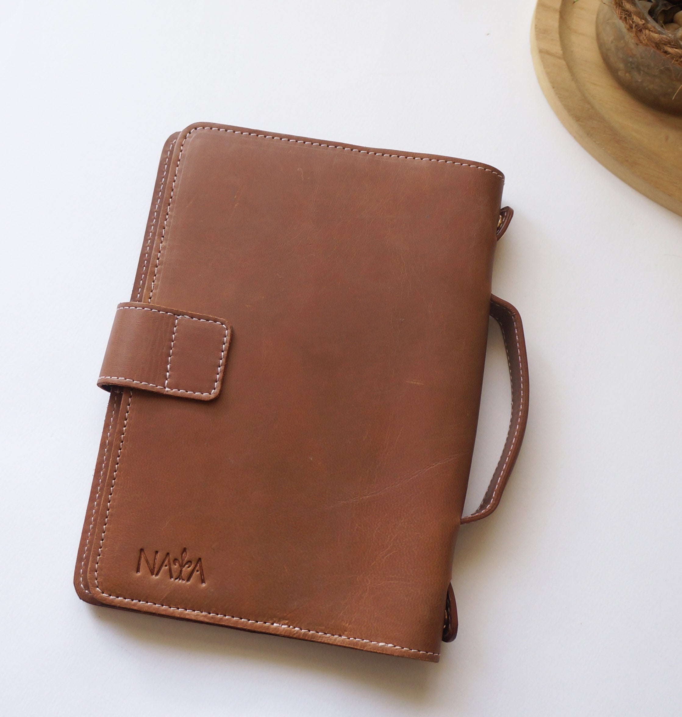 A5 Journal Cover - Cocoa Creme w/ handle
