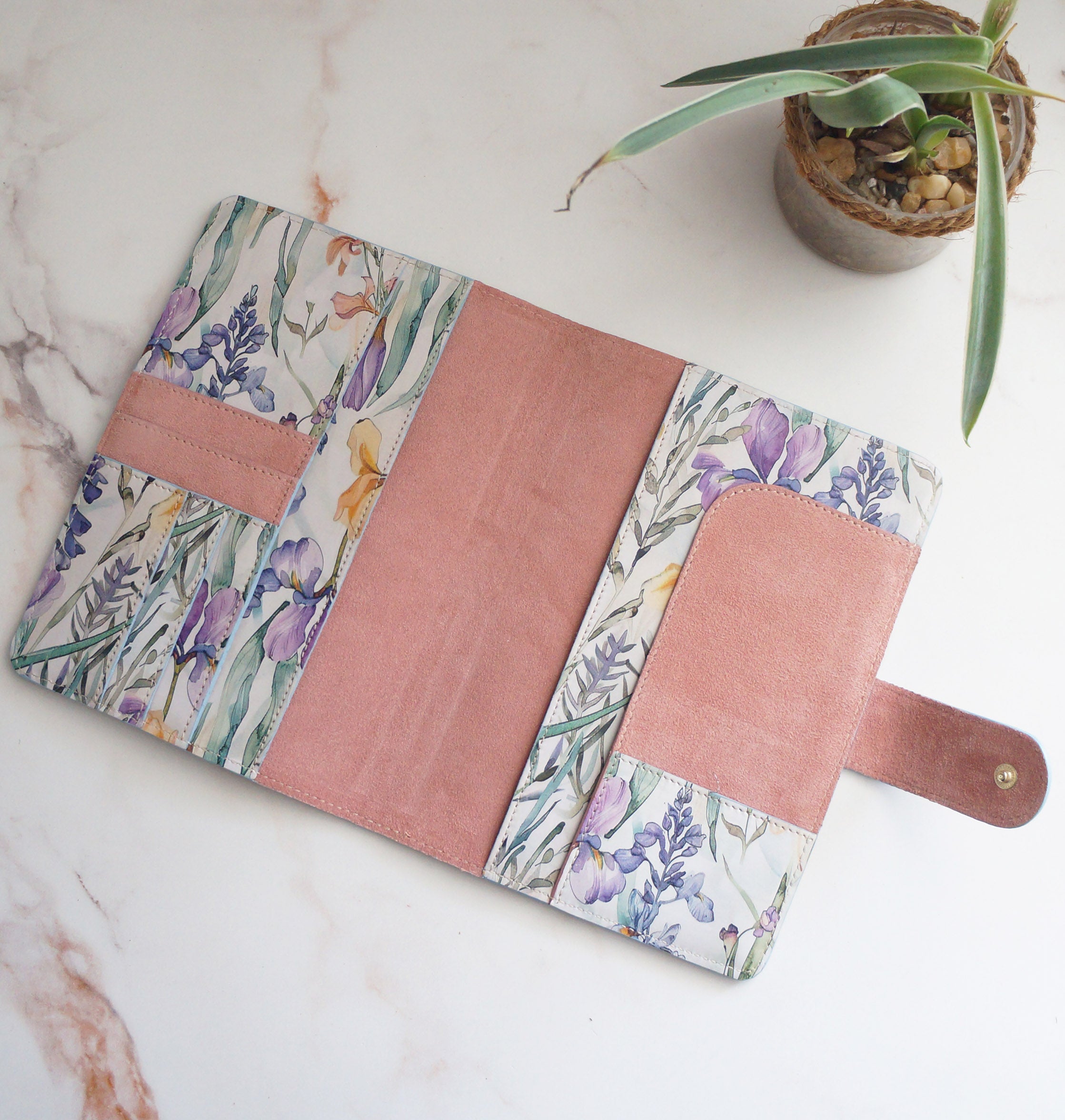 A5 Journal Cover - Wild Flower/Suede Fresia