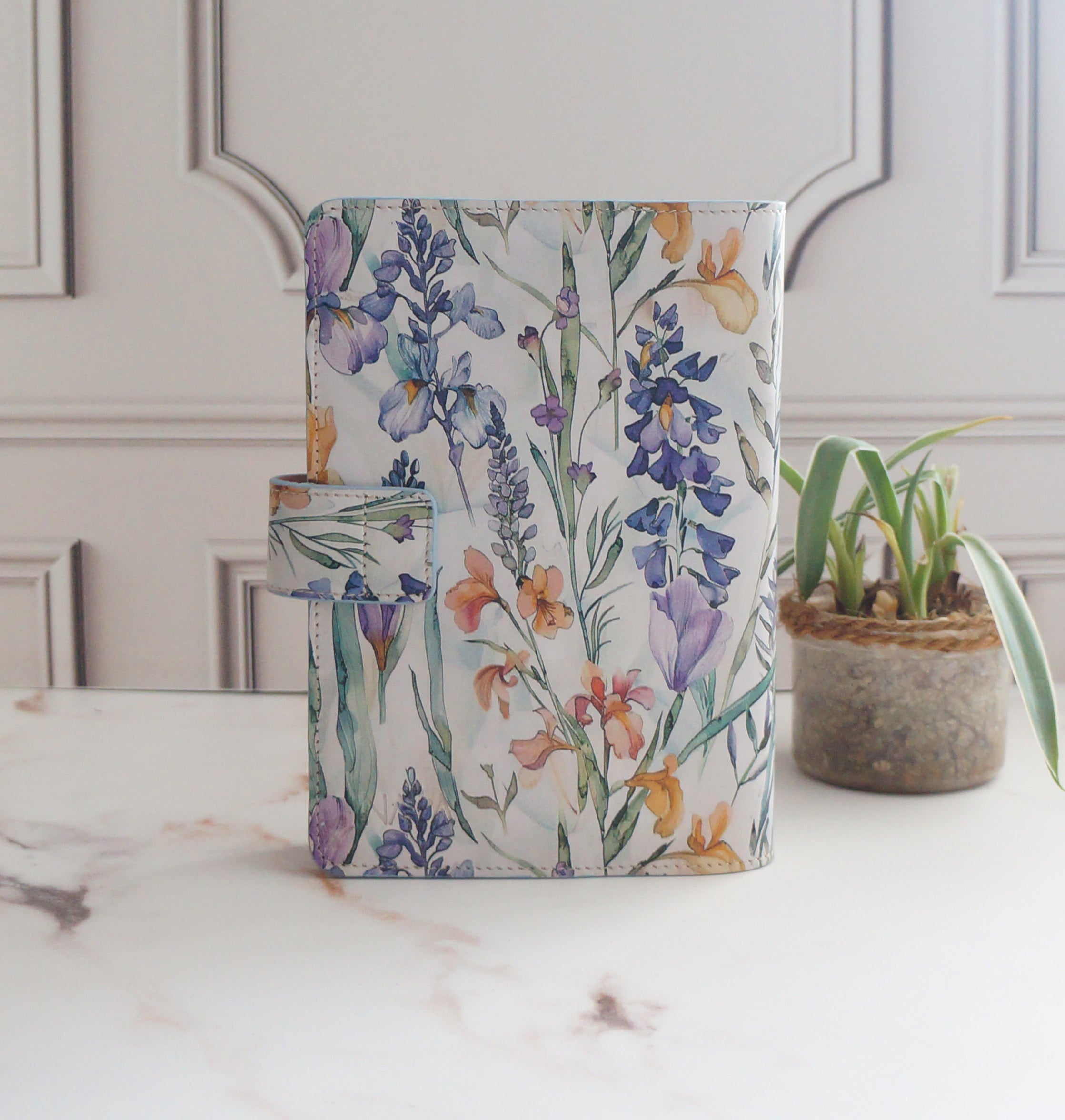 A5 Journal Cover - Wild Flower/Suede Fresia