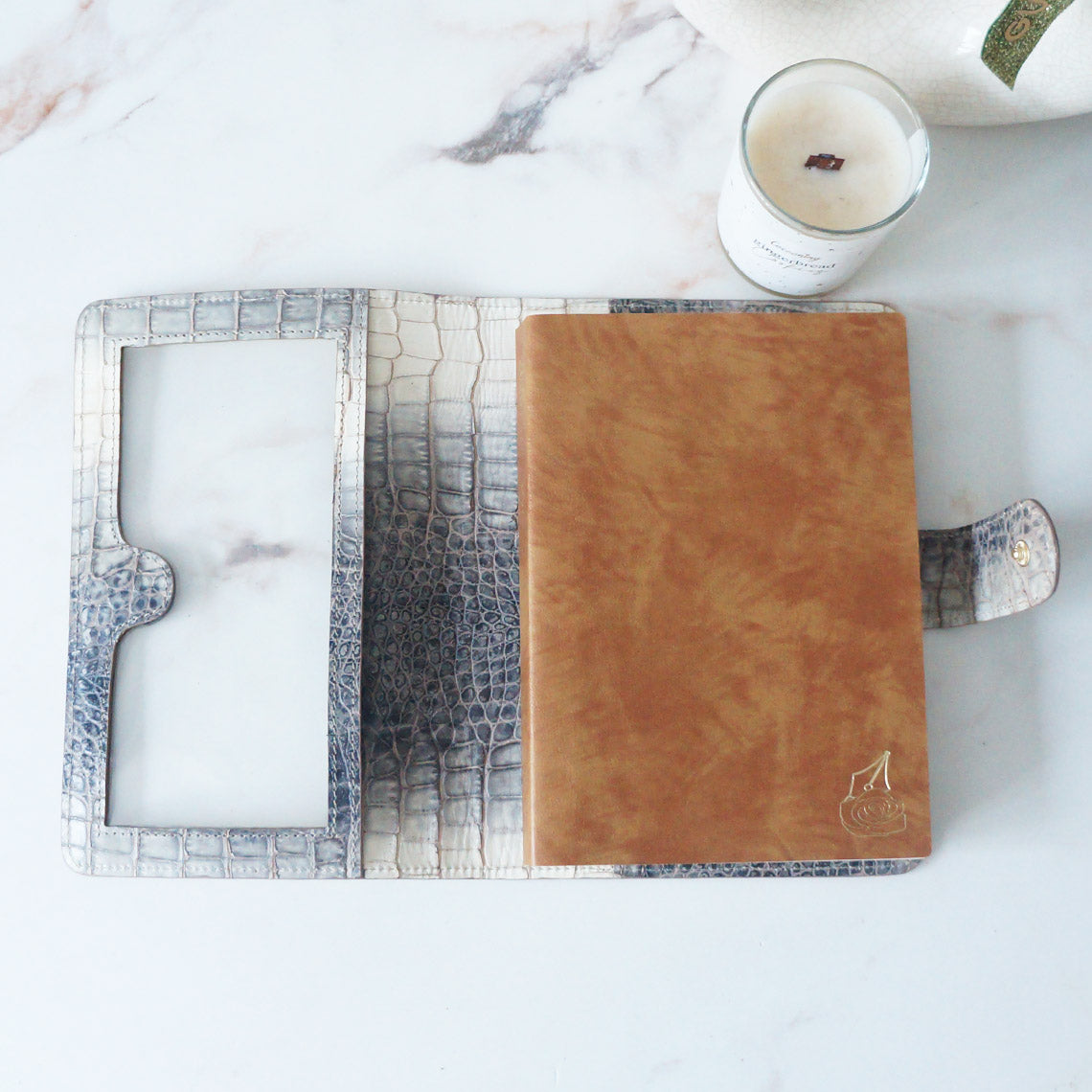 A5 Journal Cover Full Clear Front - Stormy Sky Croc