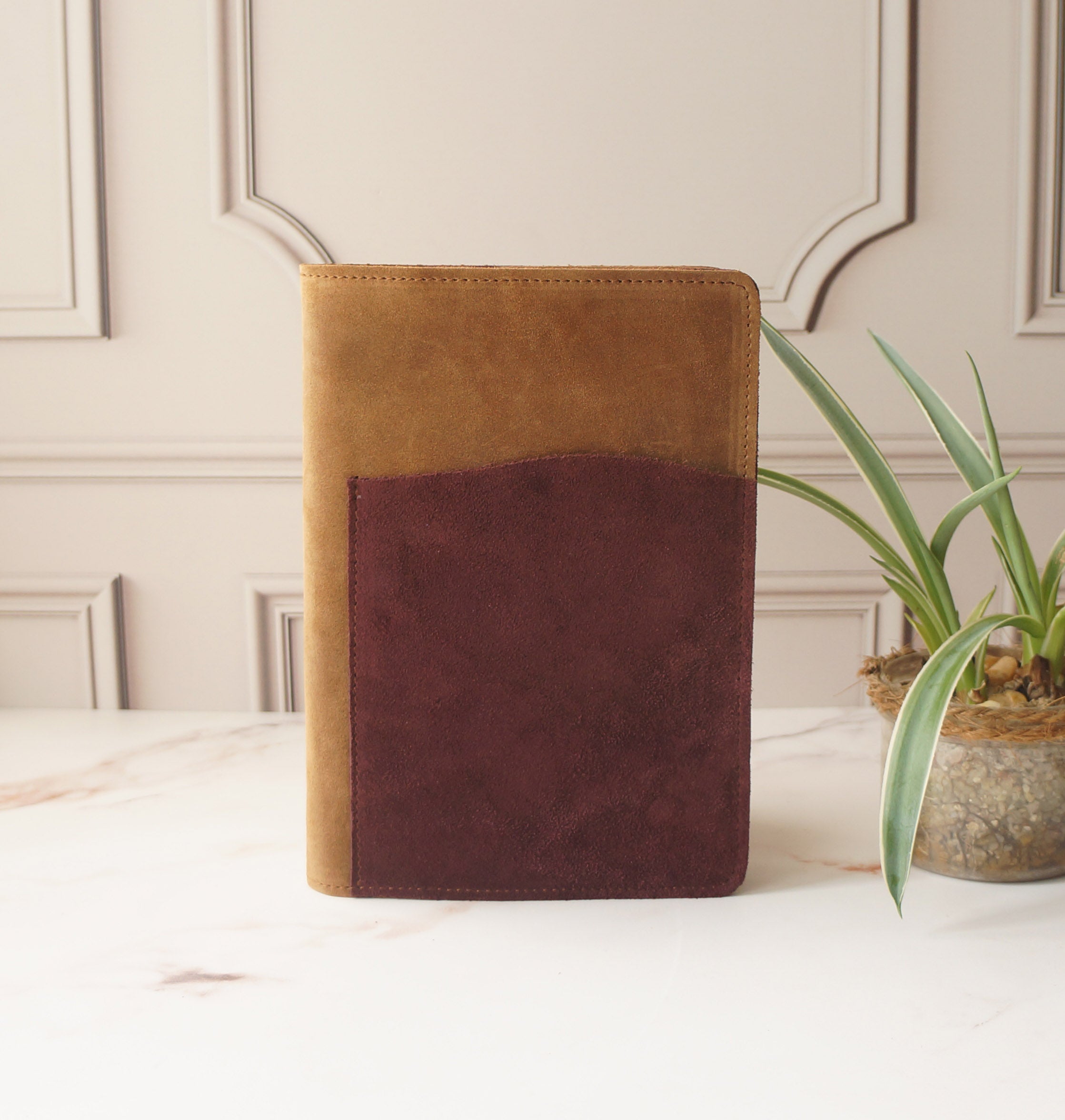 A5 Rustic - Caramel & Plum Suede