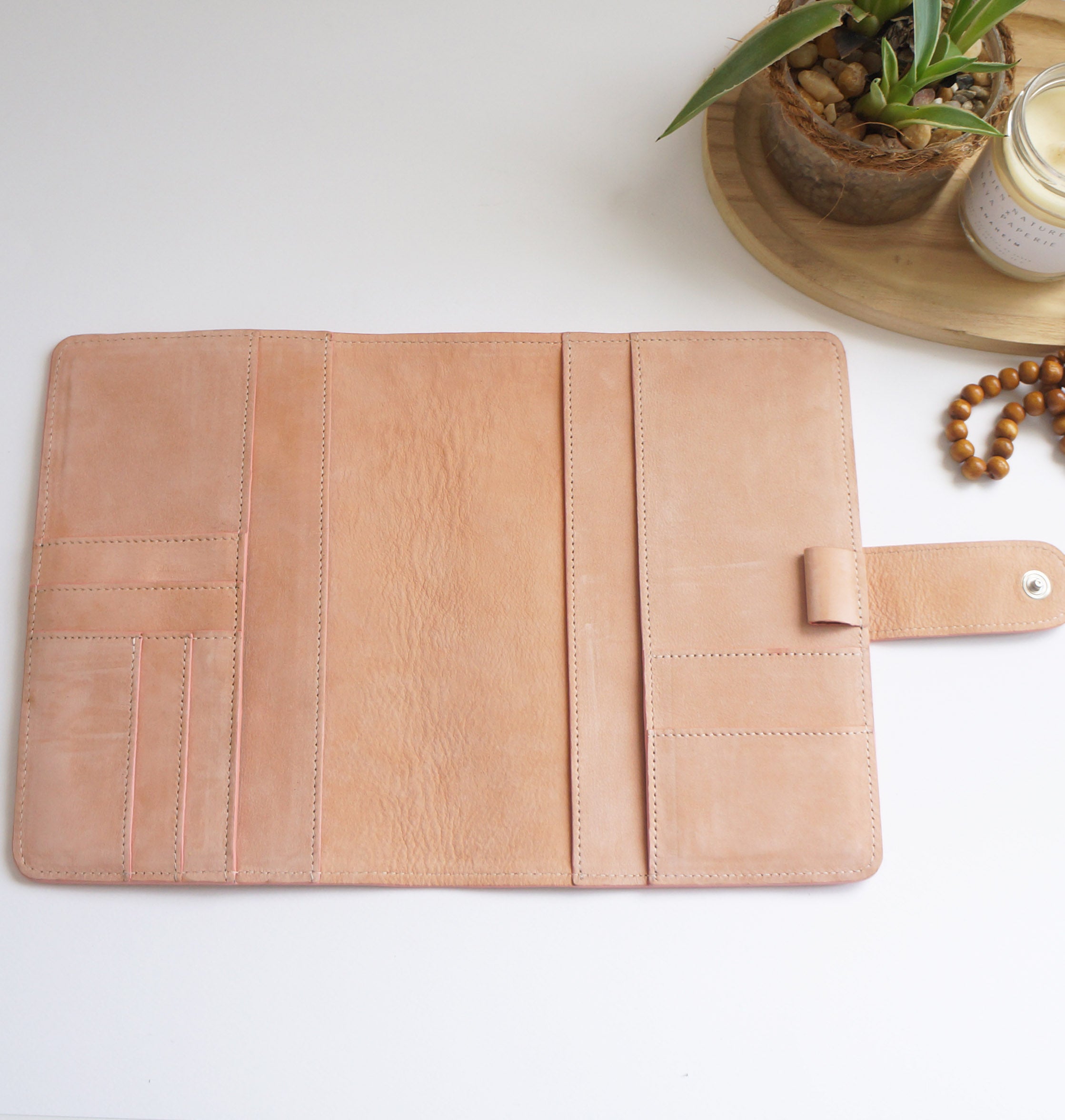A5 Journal Cover with Clear Front - Velvet Peachy Pink