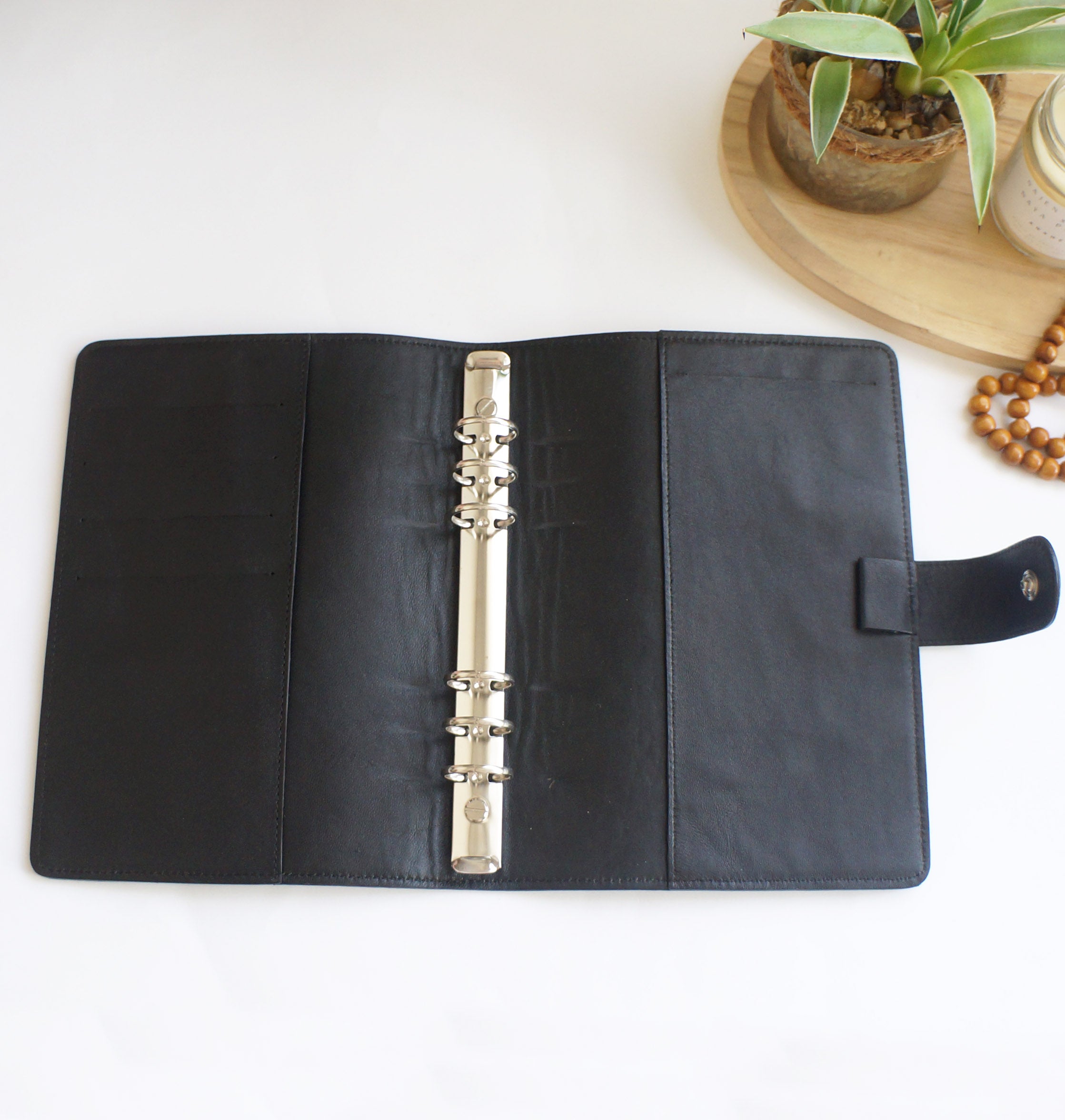 A5 Ring Binder Compact - Black Smooth