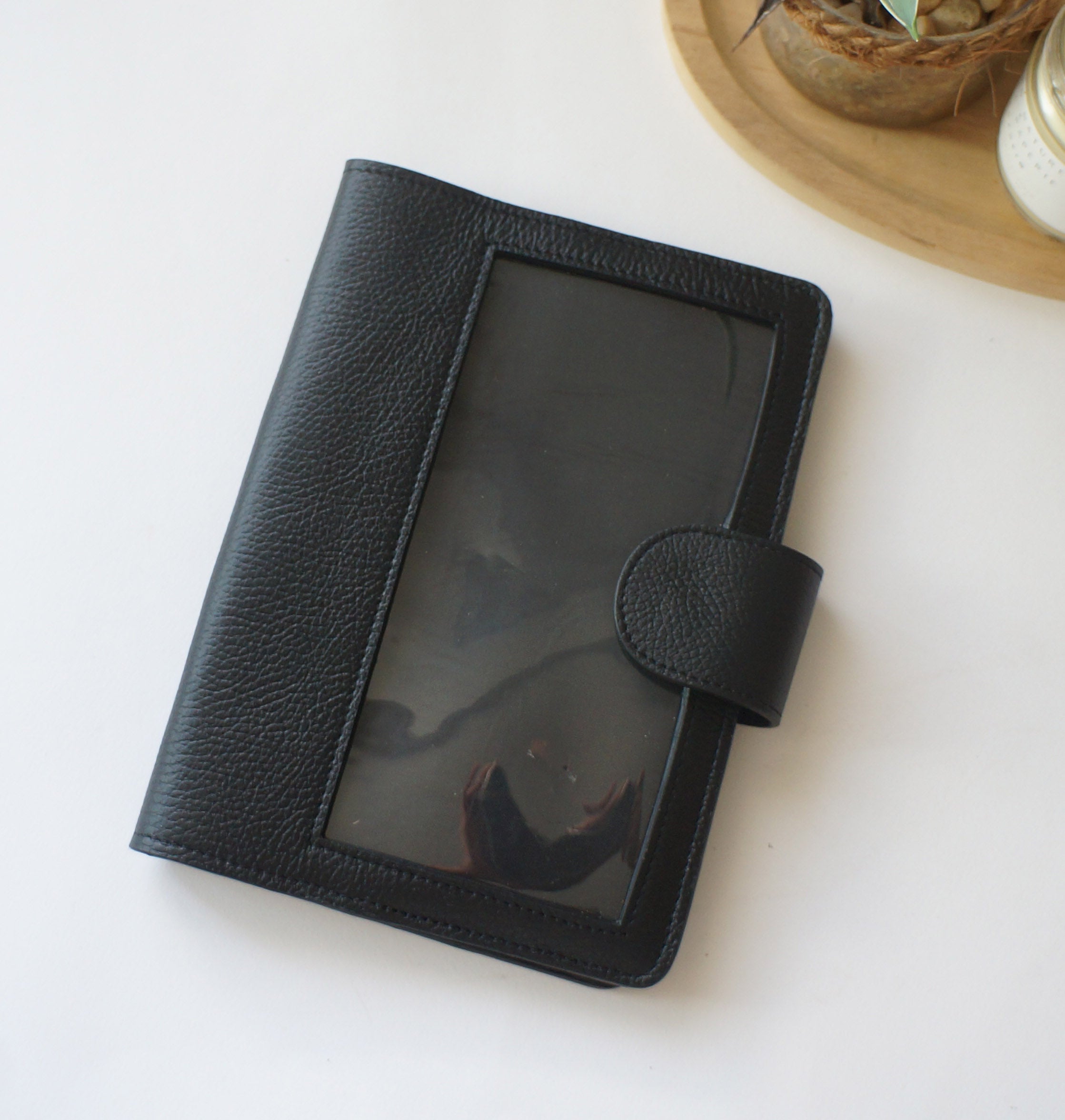 A5 Journal Cover with Clear Front - Jet Black