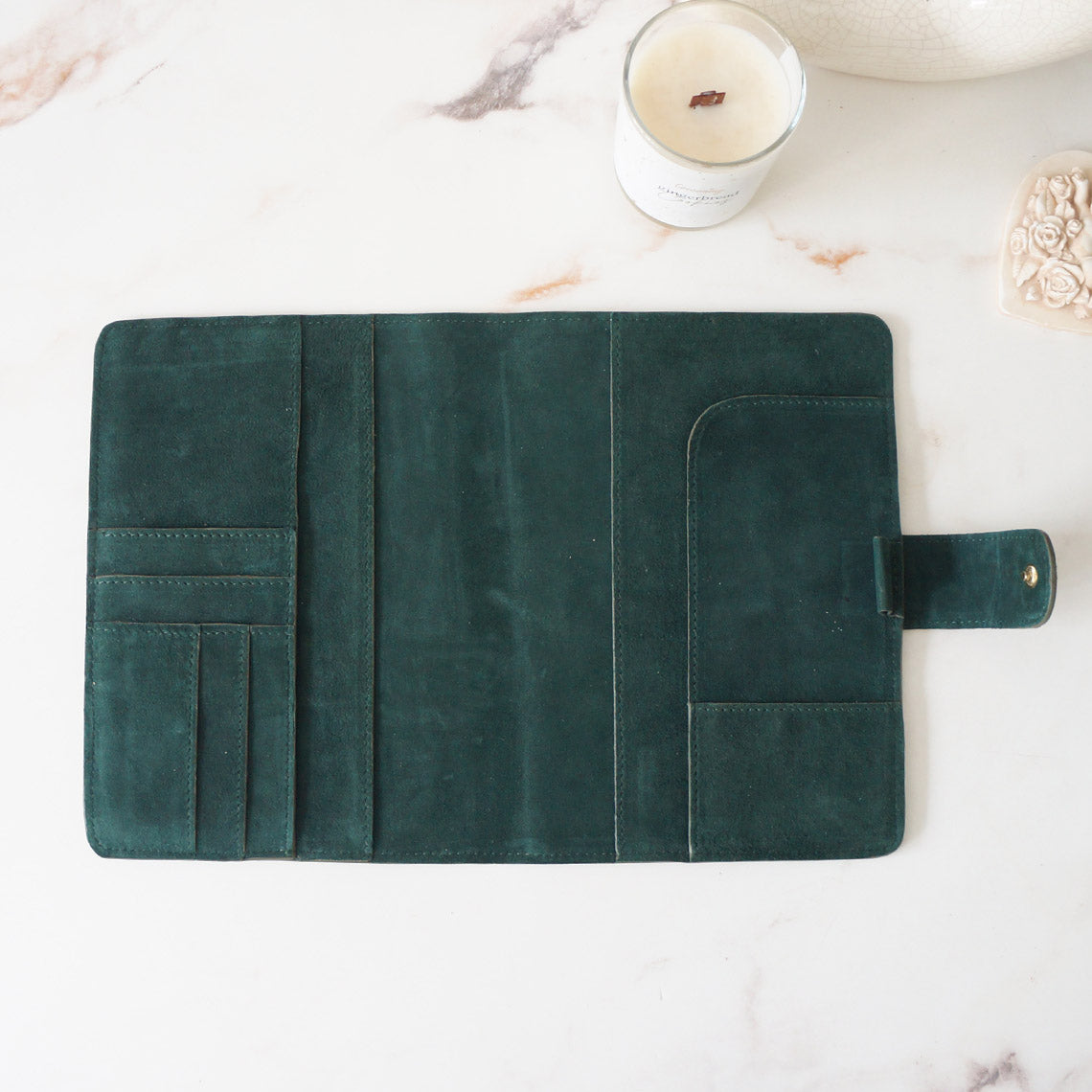 A5 Journal Cover with Clear Front - Suede Cypress