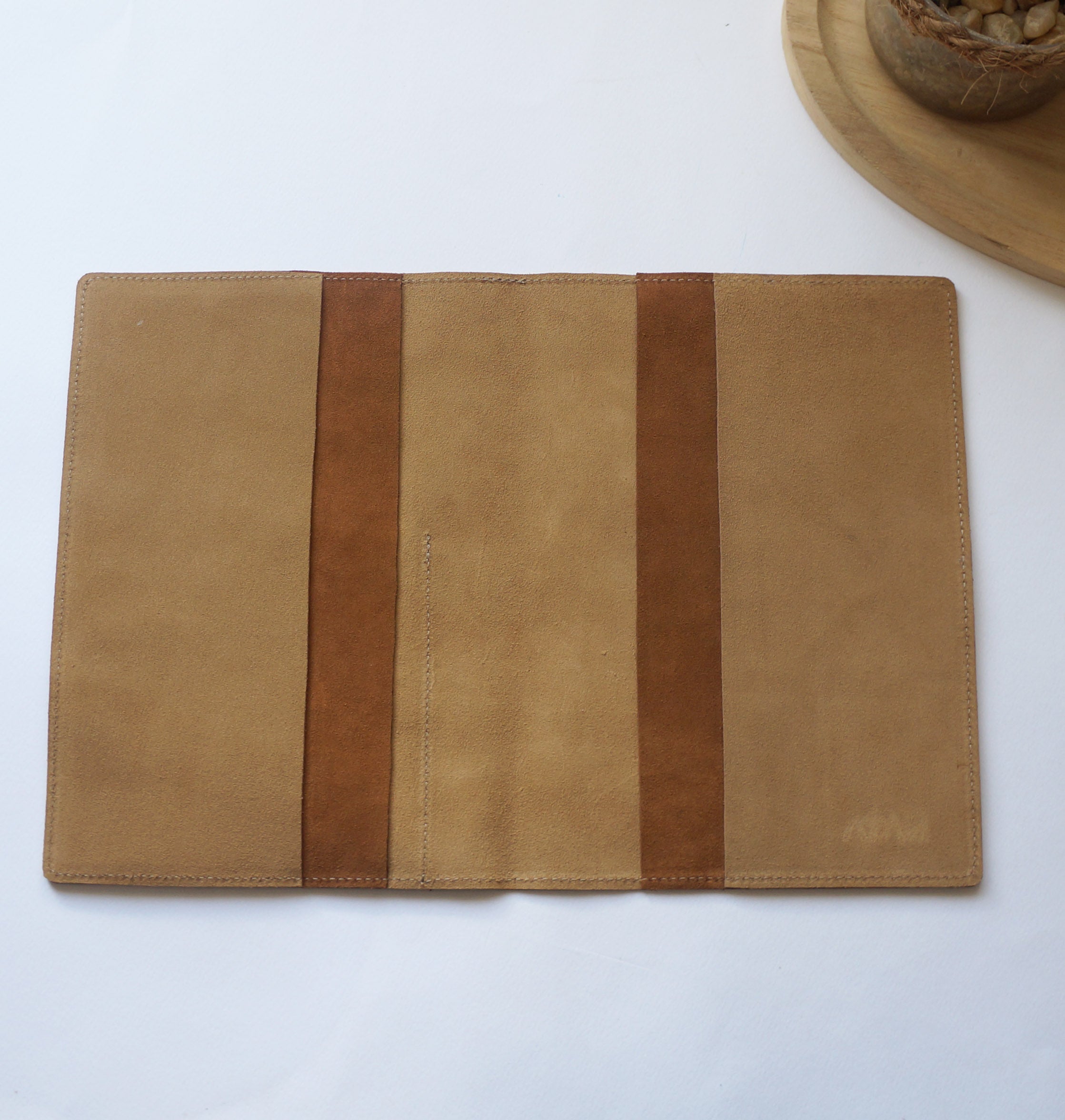 A5 Rustic - Sand and Caramel Brown Suede