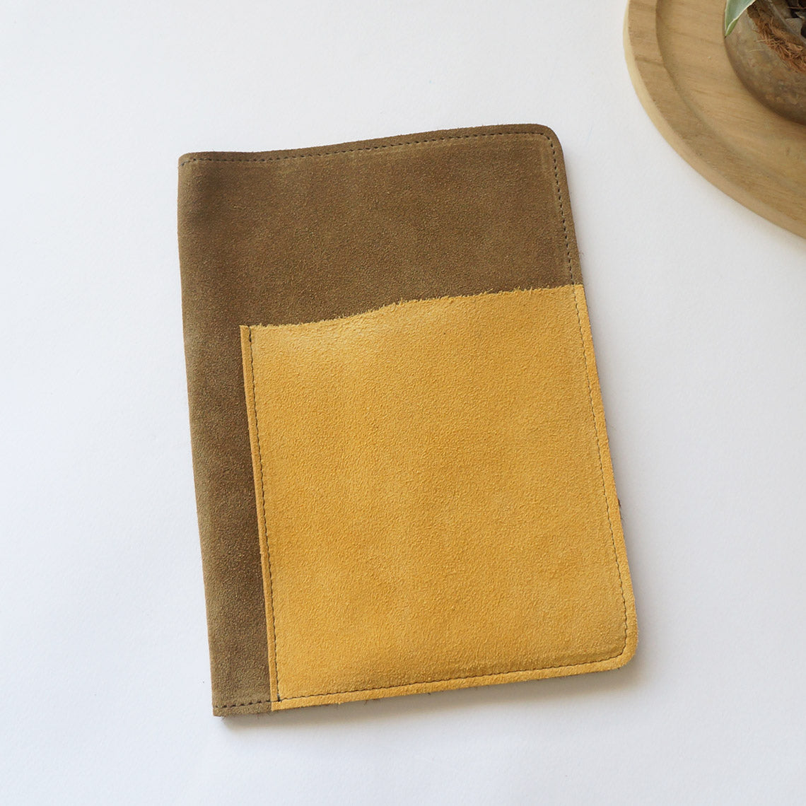 A5 Rustic - Taupe & Yellow Suede
