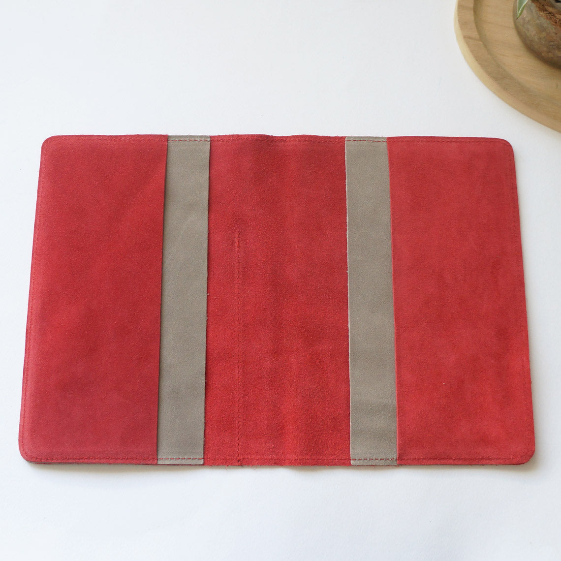 A5 Rustic - Red & Gray Suede