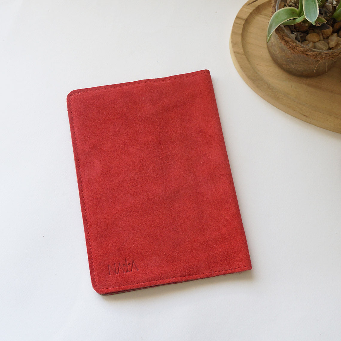 A5 Rustic - Red & Gray Suede