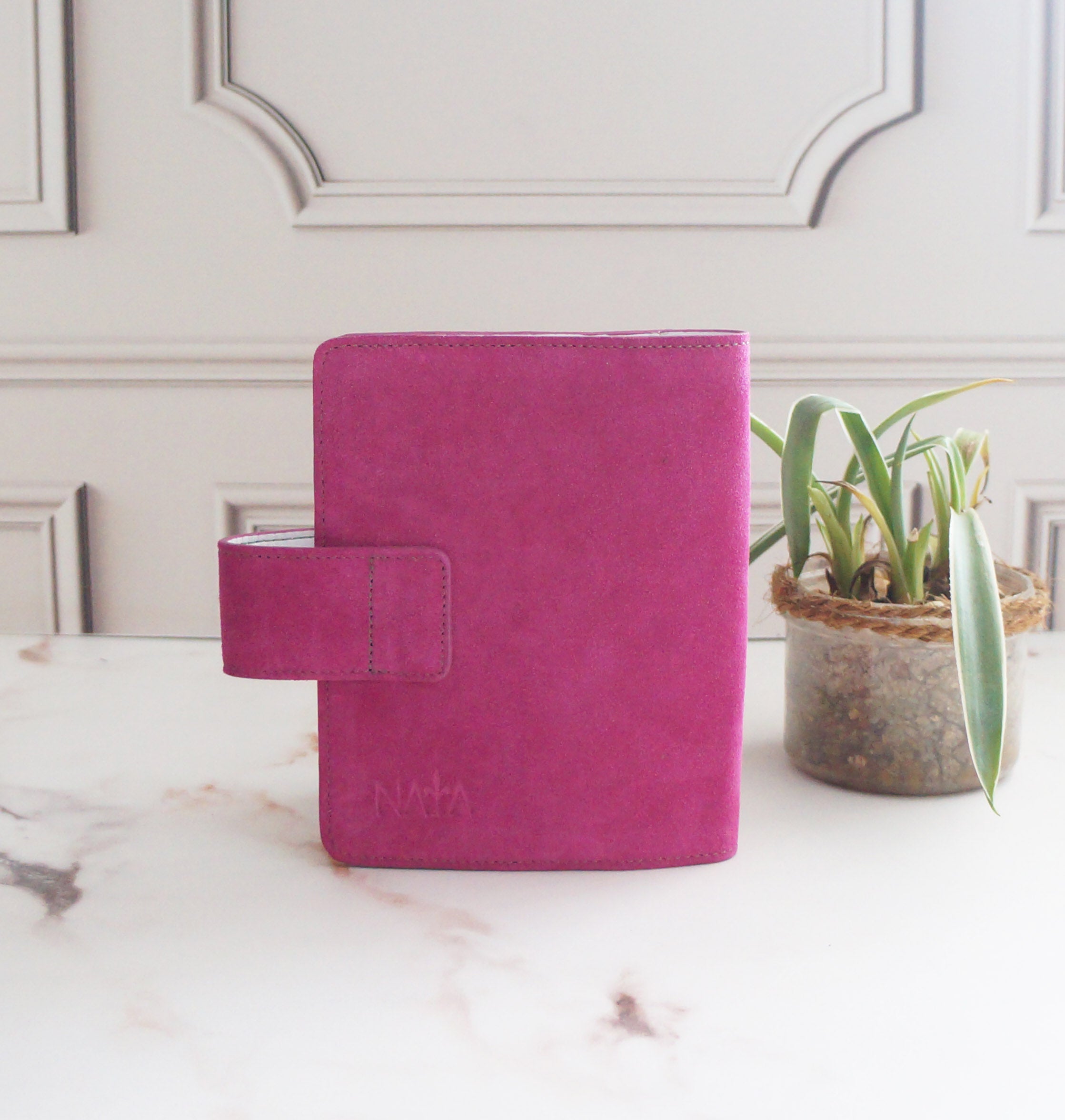A6 Hibino Cover- Suede French Rose/Smooth White