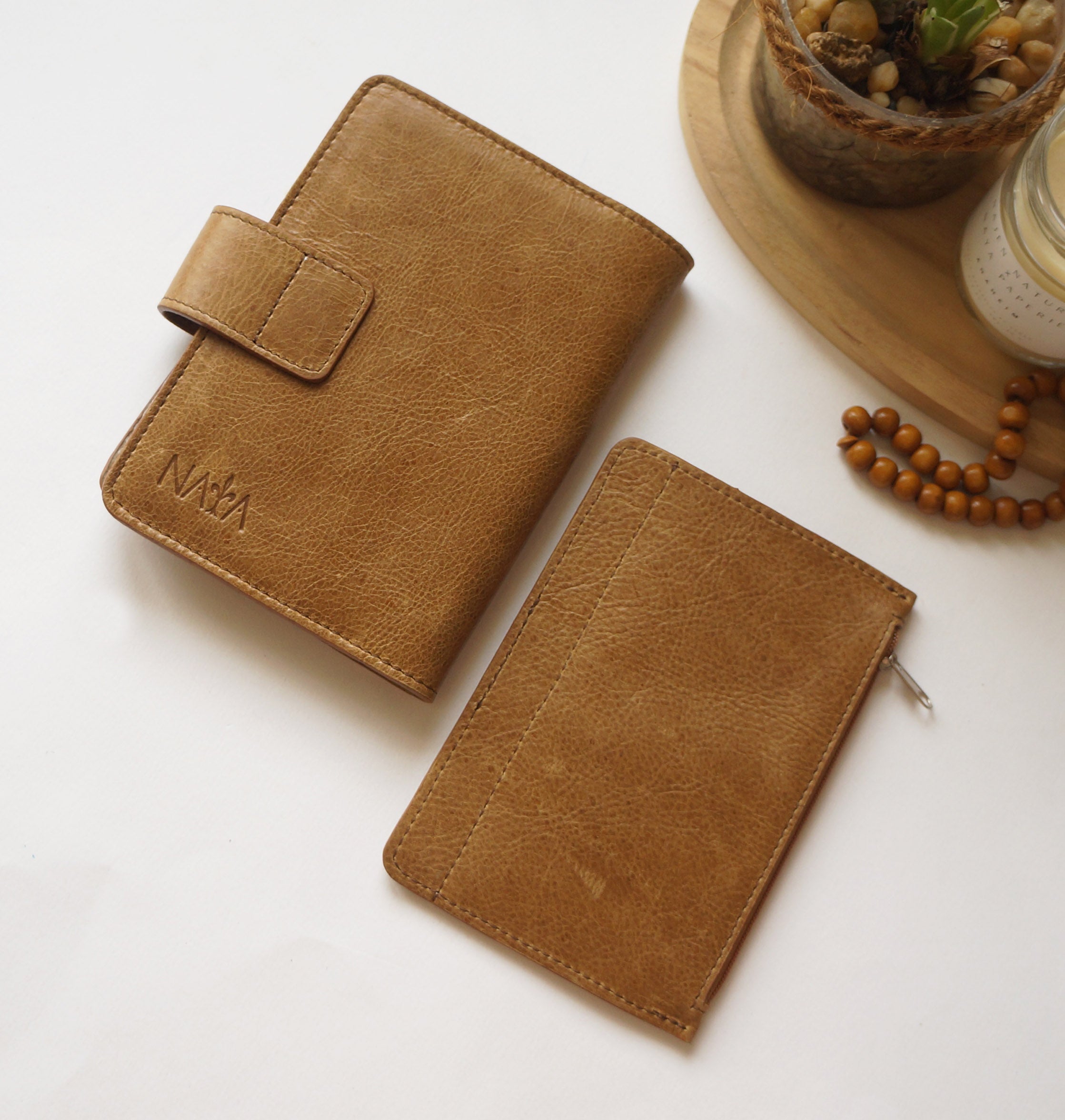 A6 Journal Cover with matching fly leaf - Almond