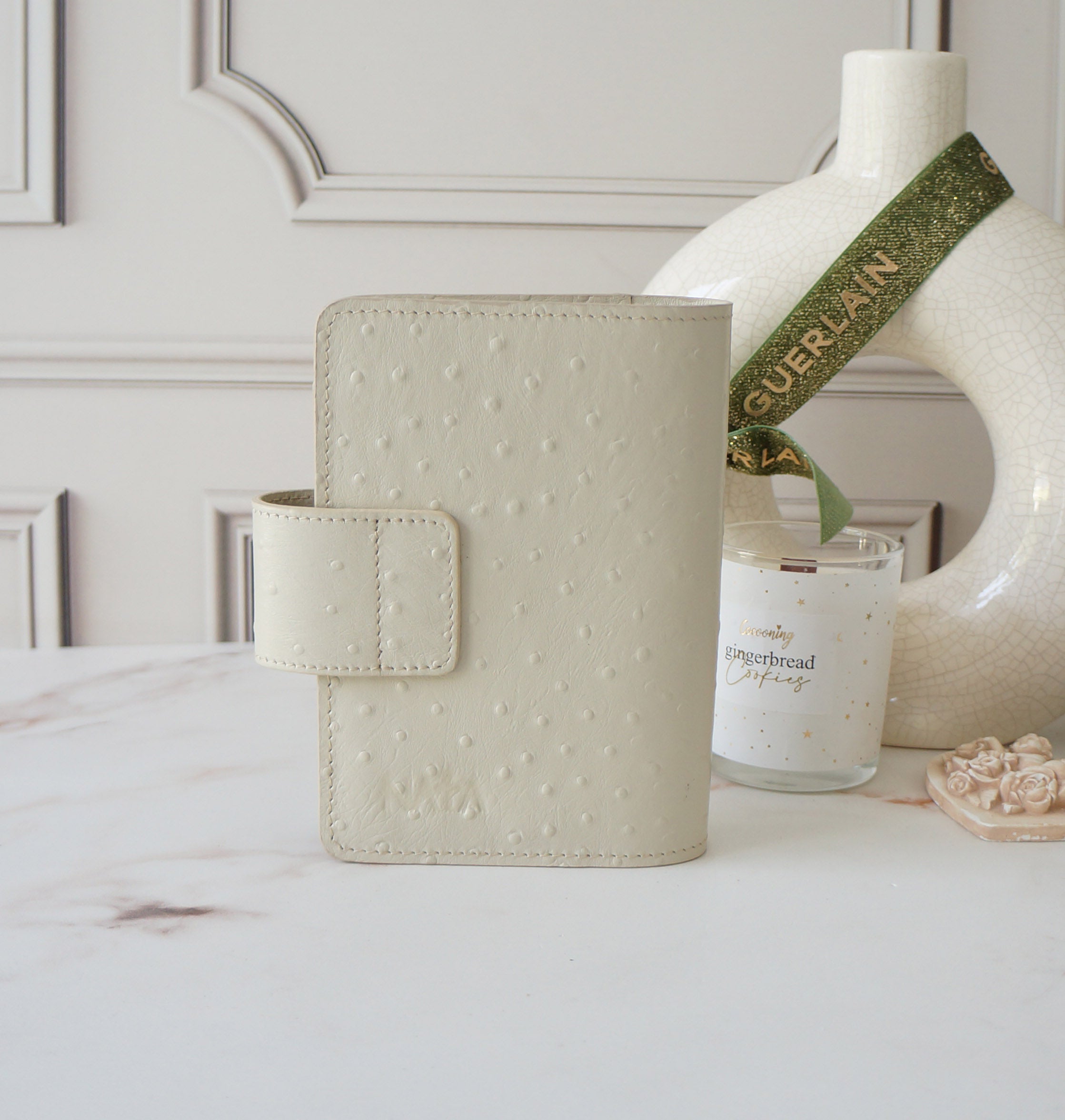 A6 Journal Cover - Cream Ostrich