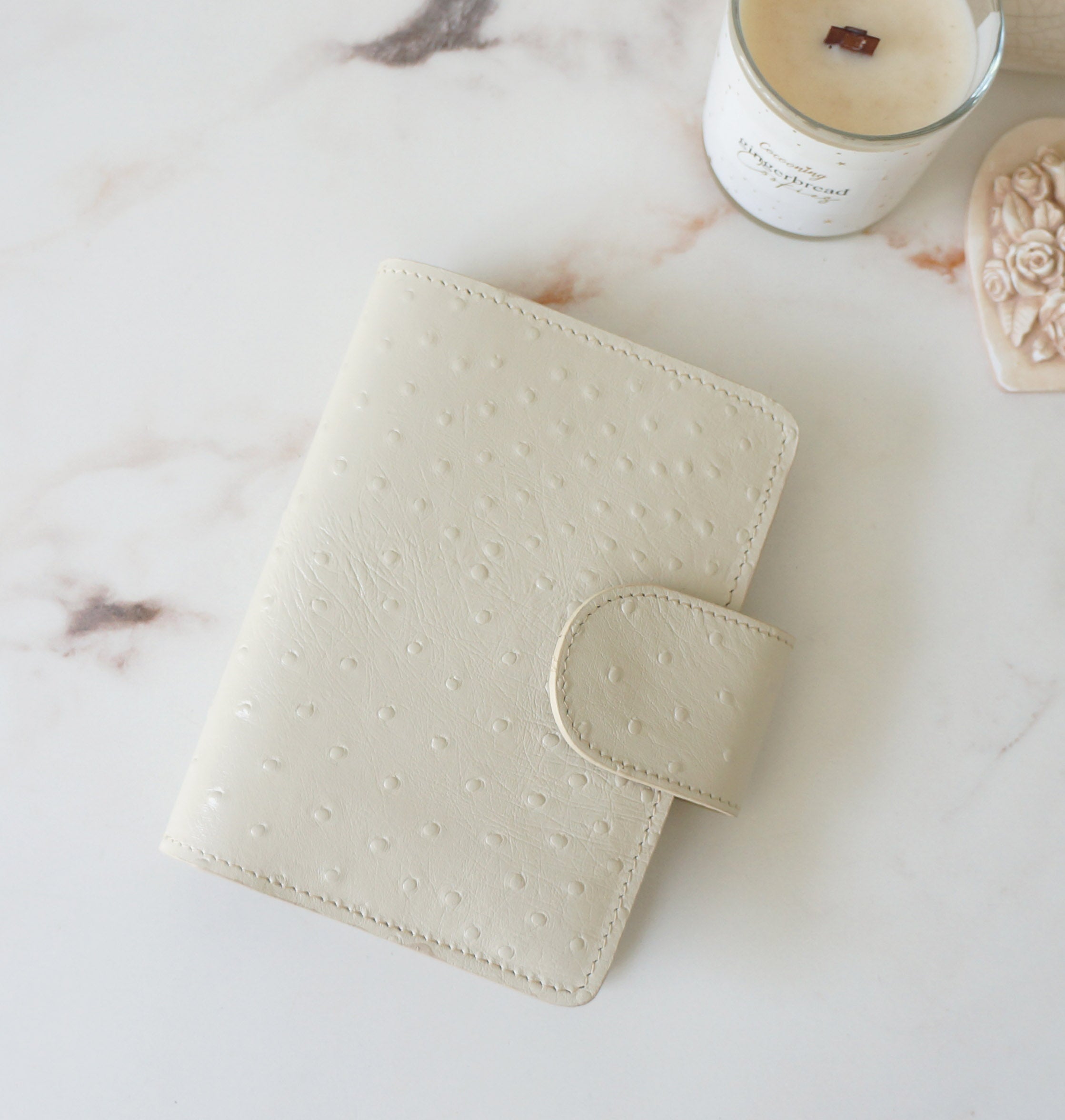 A6 Journal Cover - Cream Ostrich