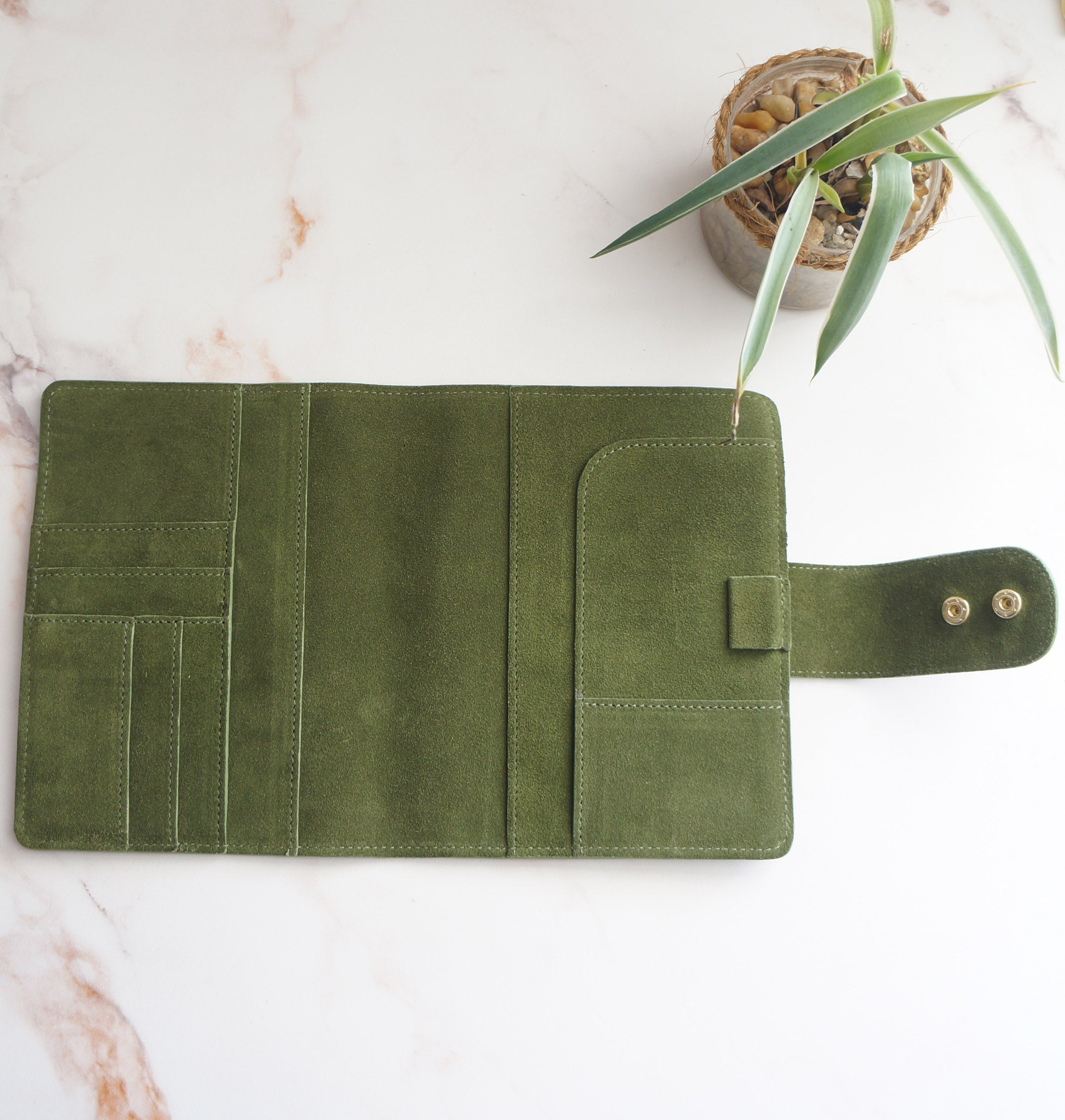 B6 Wide Journal Cover - Suede Matcha