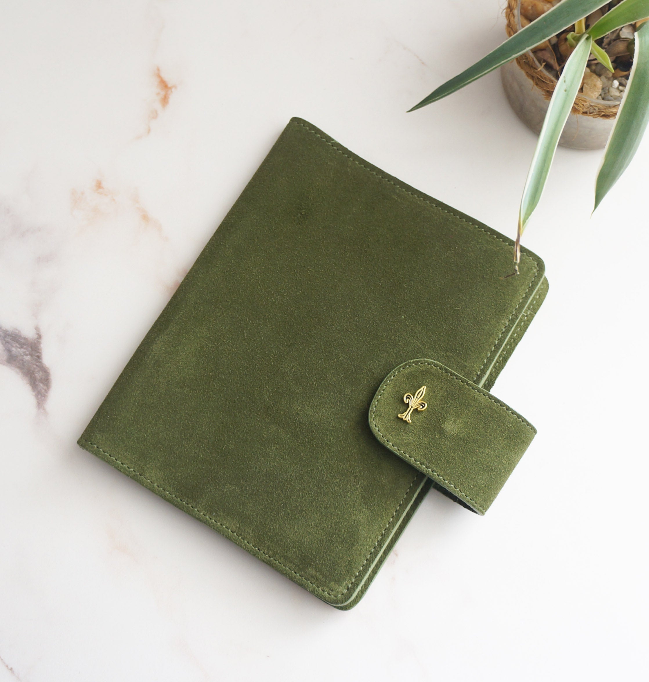 B6 Wide Journal Cover - Suede Matcha