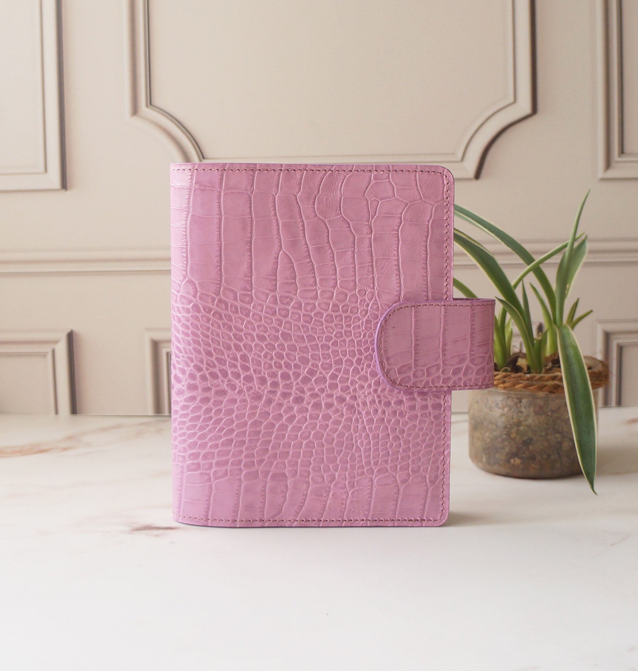 B6 Wide Journal Cover - Pink Croc