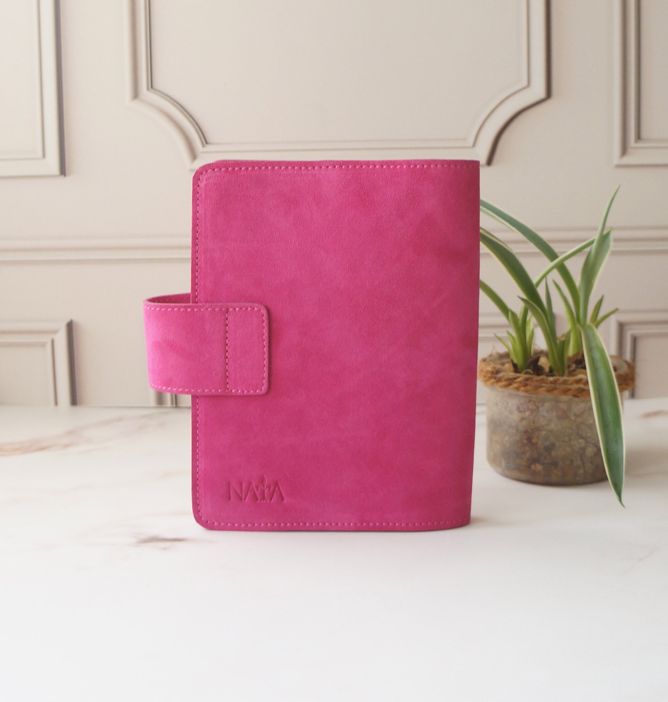 B6 Wide Journal Cover - Suede Hibiscus