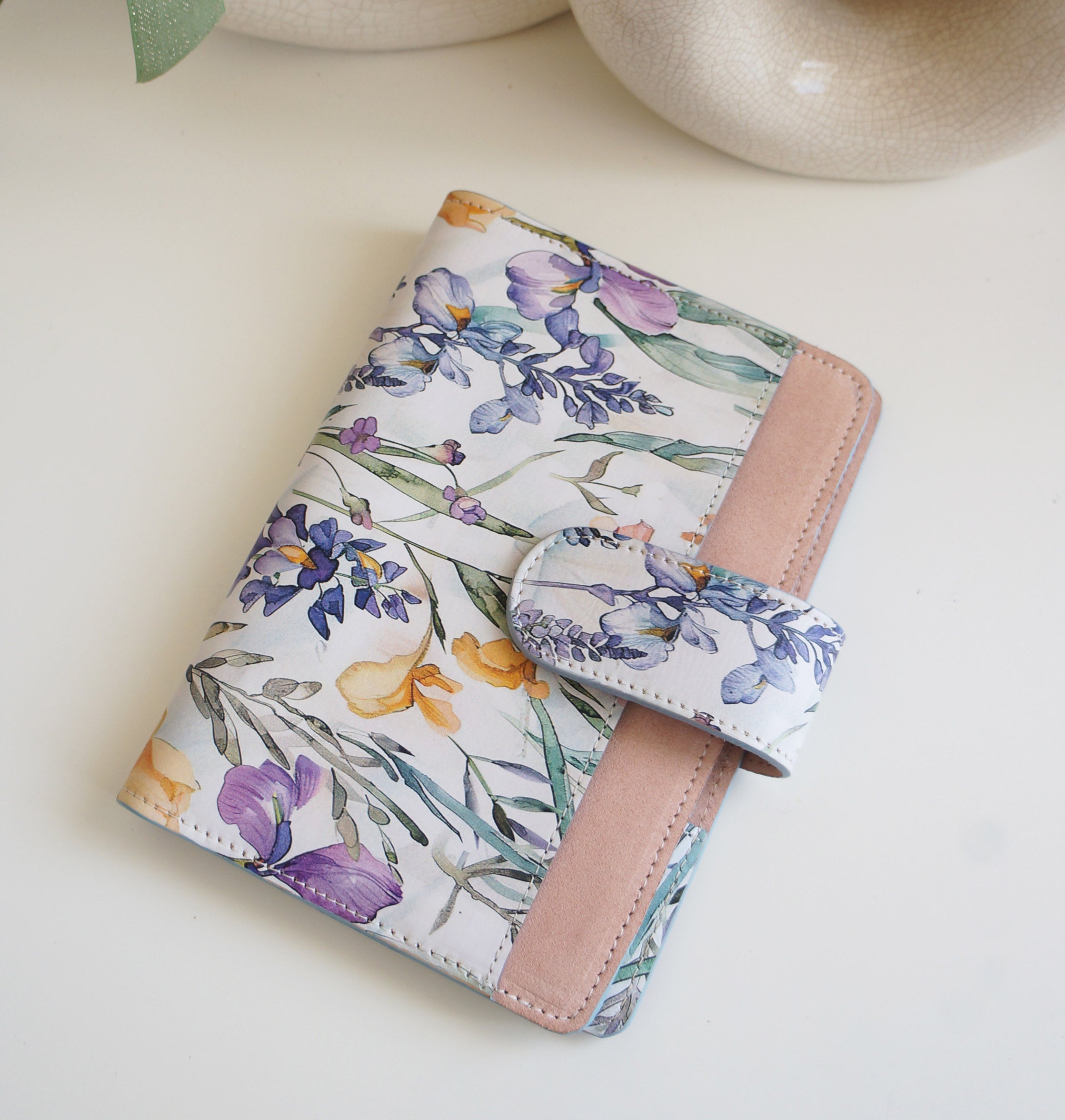 B6 Journal Cover - Wild Flower & Suede Salmon