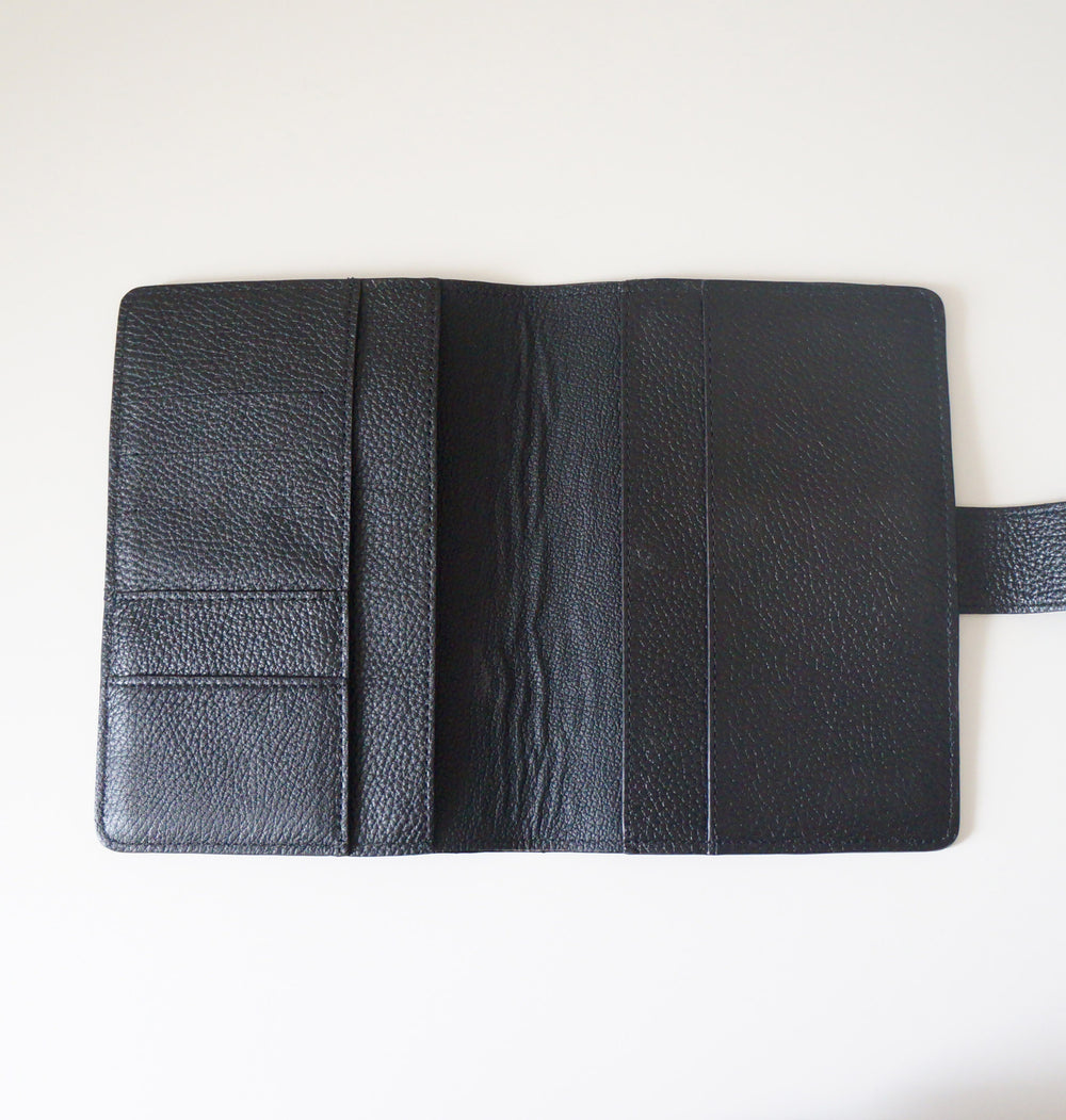 B6 Journal Cover Jet Black silver snap