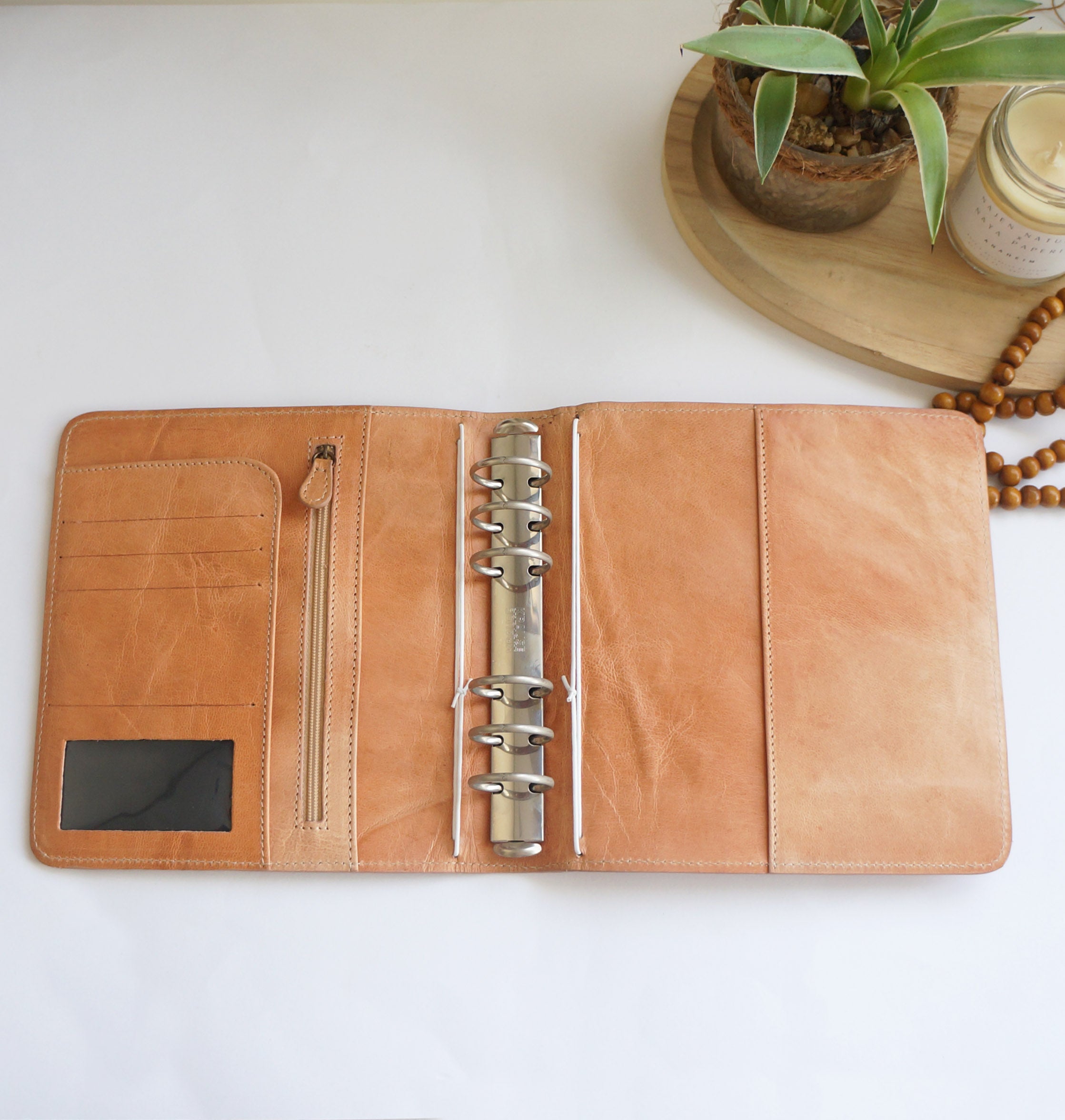 B6 Wide Ring Binder - Undyed Sheep