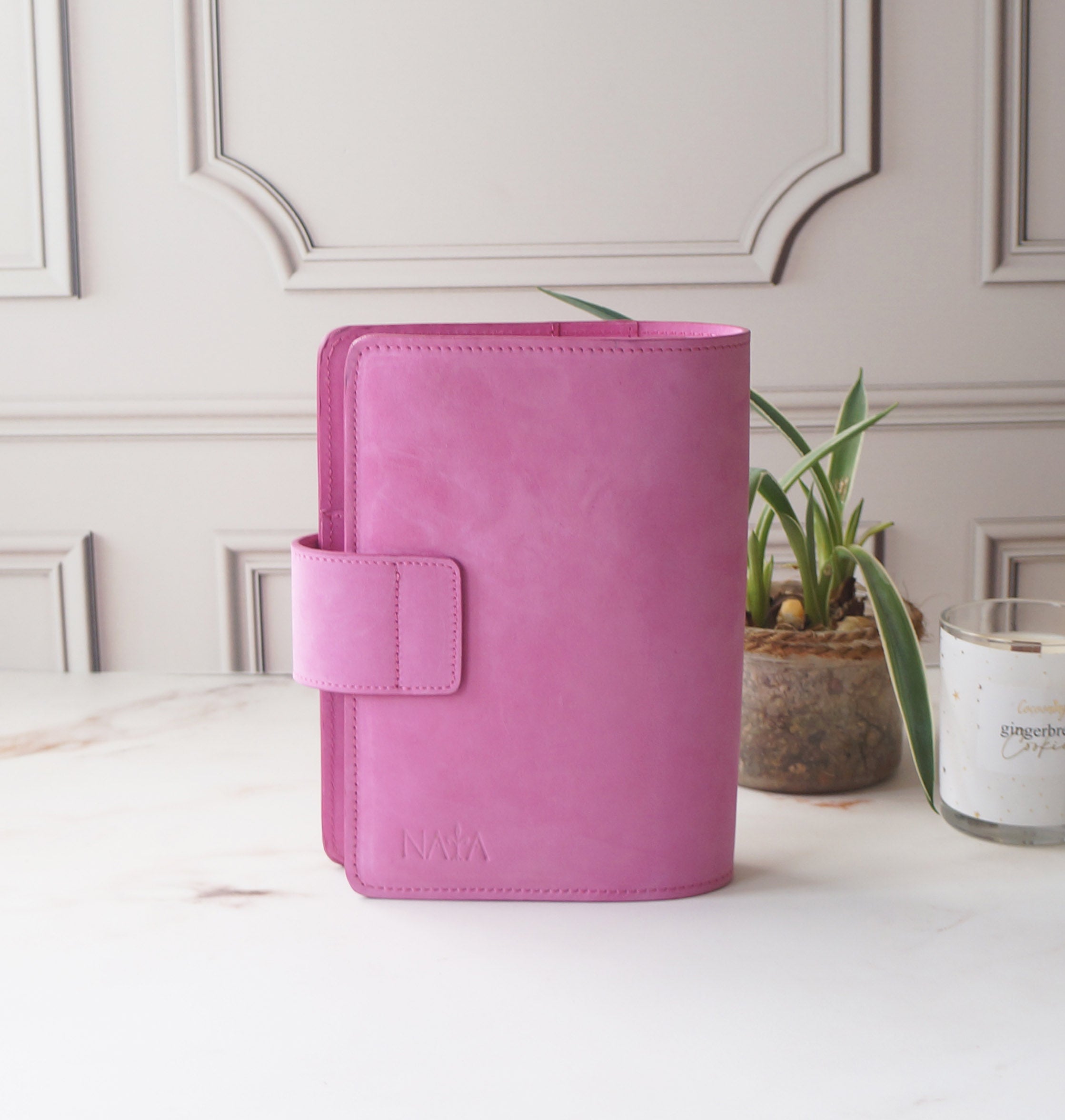 B6 Wide Journal Cover - Pink Nubuck