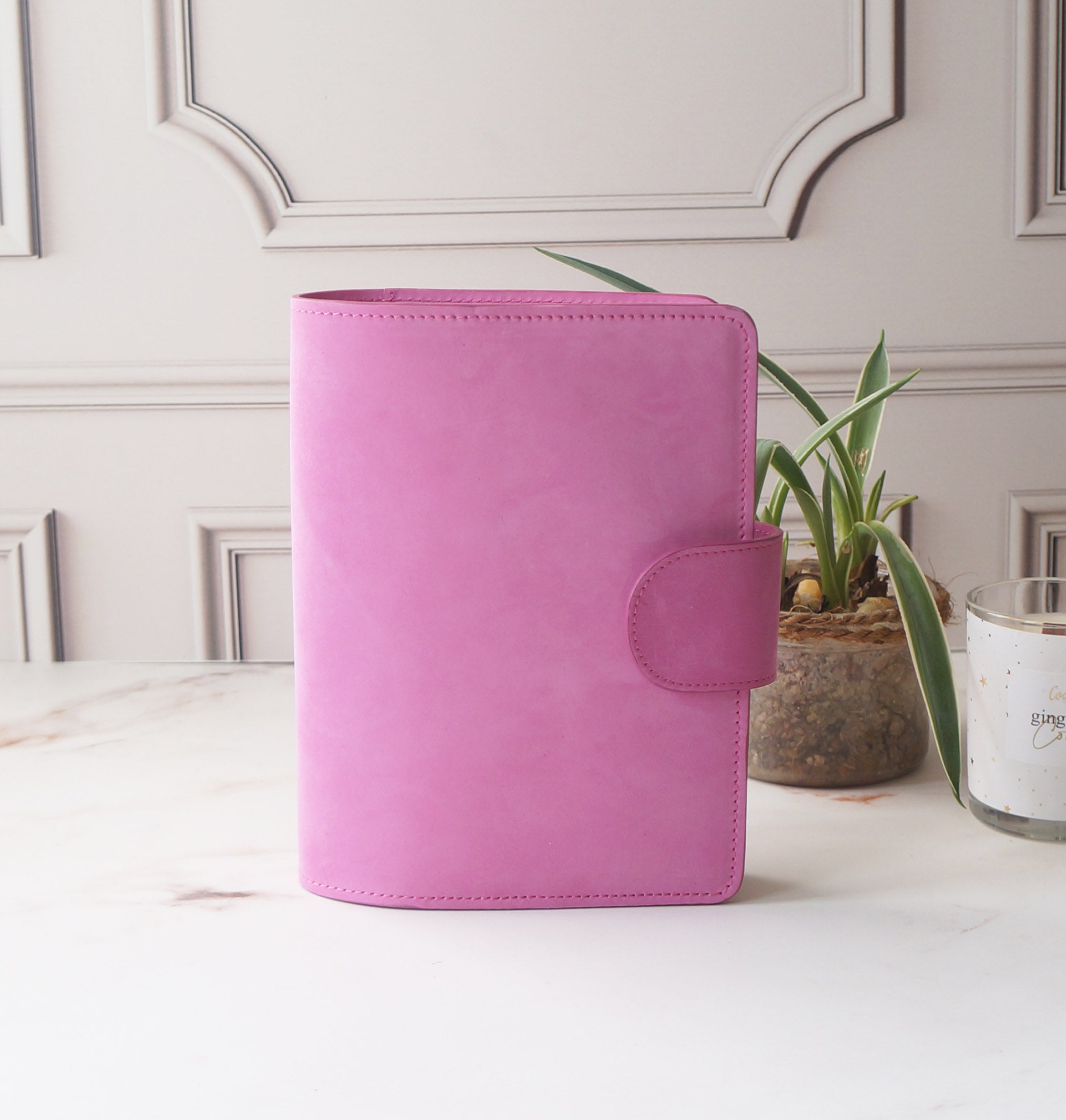 B6 Wide Journal Cover - Pink Nubuck