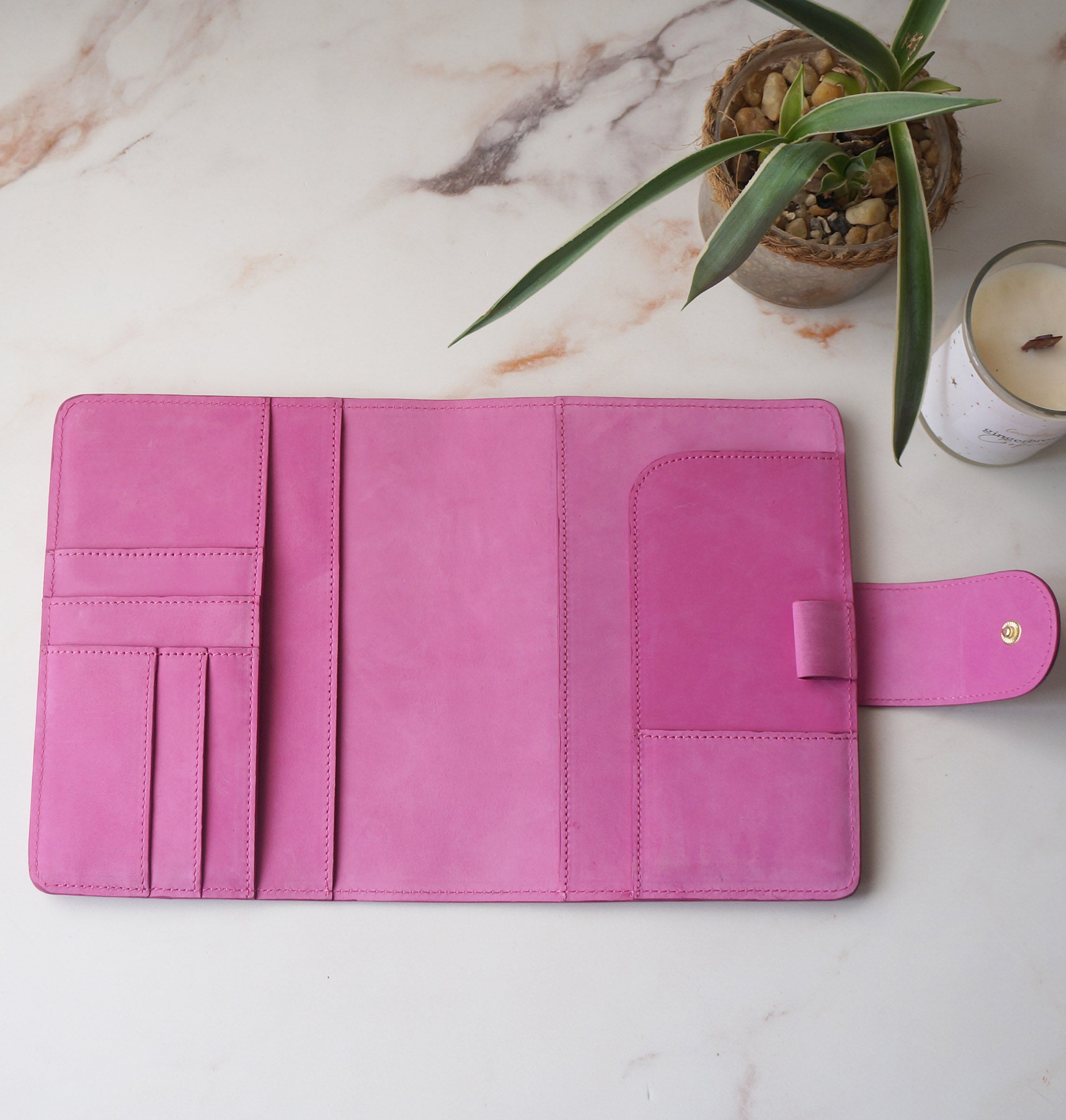 B6 Wide Journal Cover - Pink Nubuck