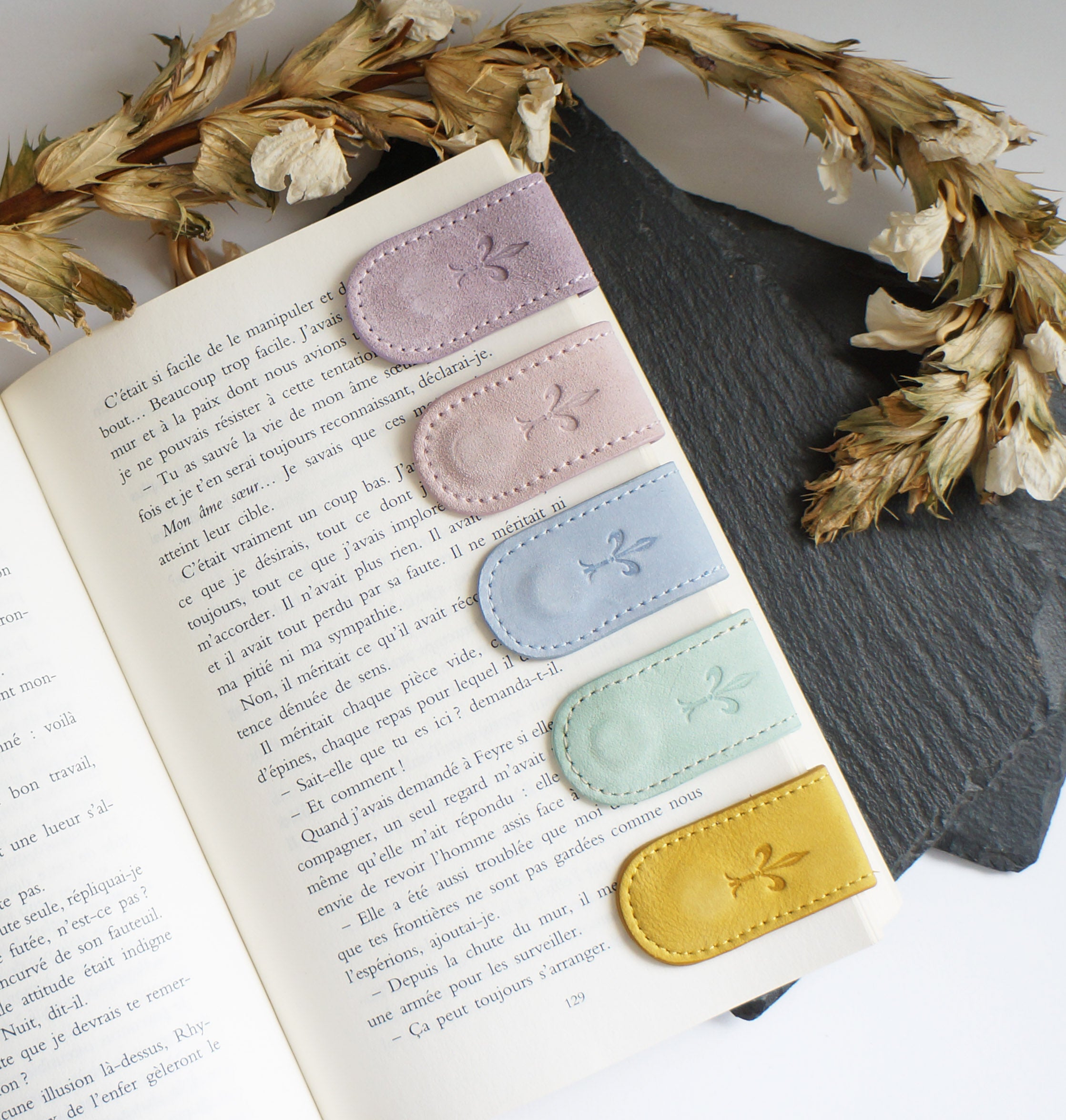 Magnetic Bookmarks - Pastel Suede